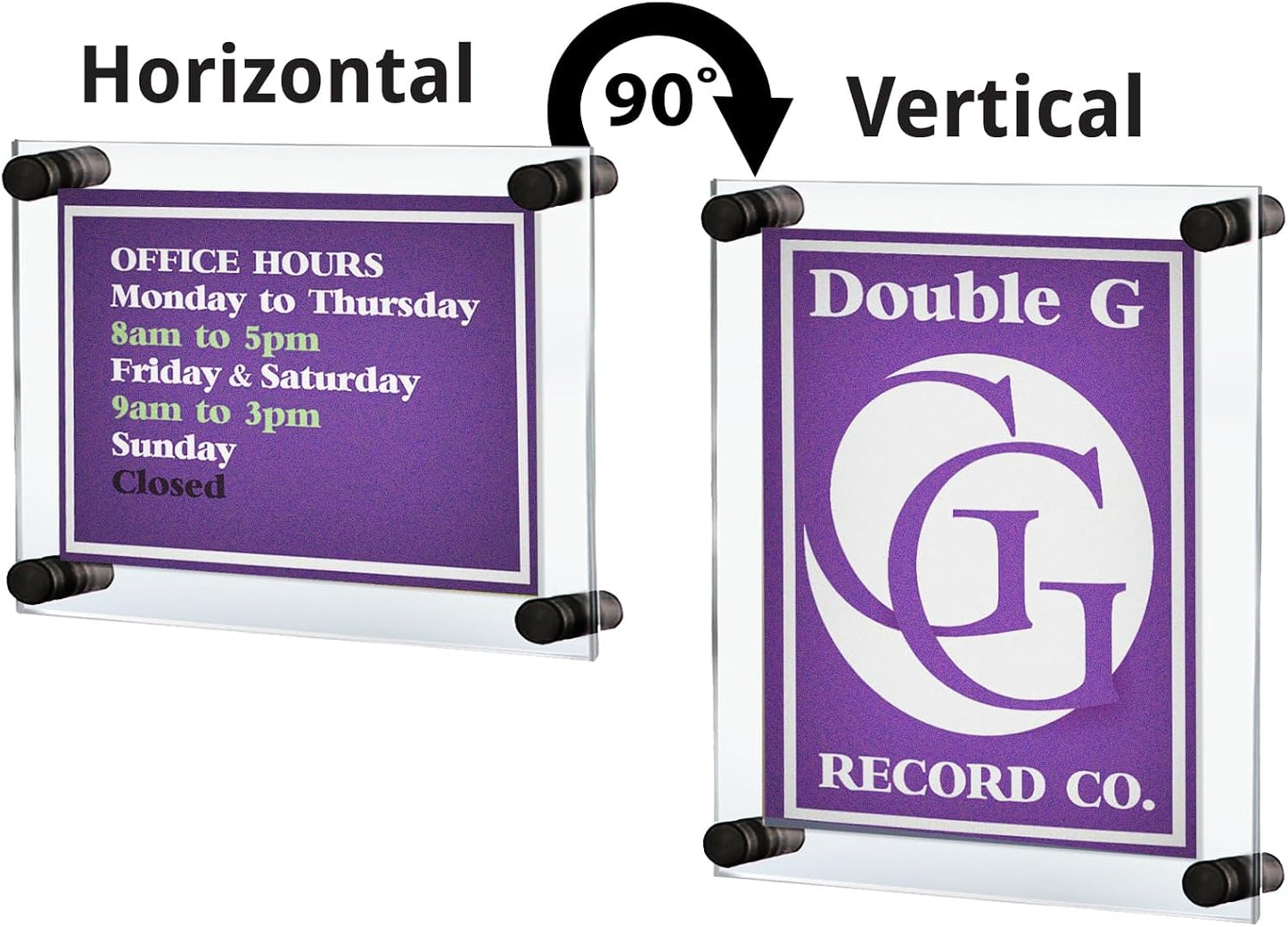 Azar Displays 105528-BLK Acrylic Floating Double Panel Wall Frame,17" x 22" Graphic Size, Overall Frame Size: 21" x 26", Black