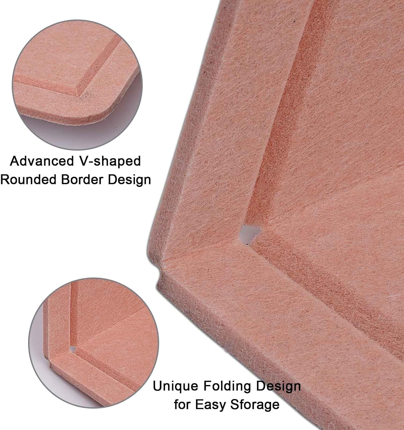 Large Bulletin Board - 48 X 36 inches Decorative Felt Pin Board - 4' x 3' Cork Board Alternative for Wall - Foldable Photo Board Self-Adhesive Vision Board Prayer Board with 30 Pushpins - Pink