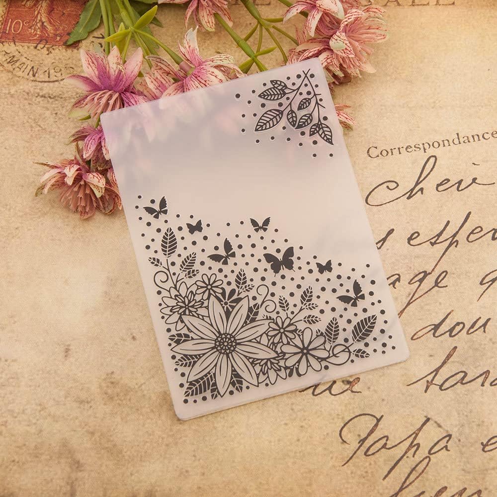 NZJ 3D Christmas Flower Summer Frame Butterfly Plastic Embossing Folders for Card Making Scrapbooking and Other Paper Crafts (Flower) (Butterfly)