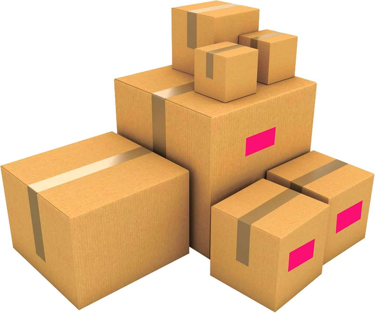 PARLAIM 3 X 5 Inch Rectangle Adhesive Color Coding Stickers,Square Colorful Inventory Stickers -250 Per Dispenser Box (Fluorescent Pink)