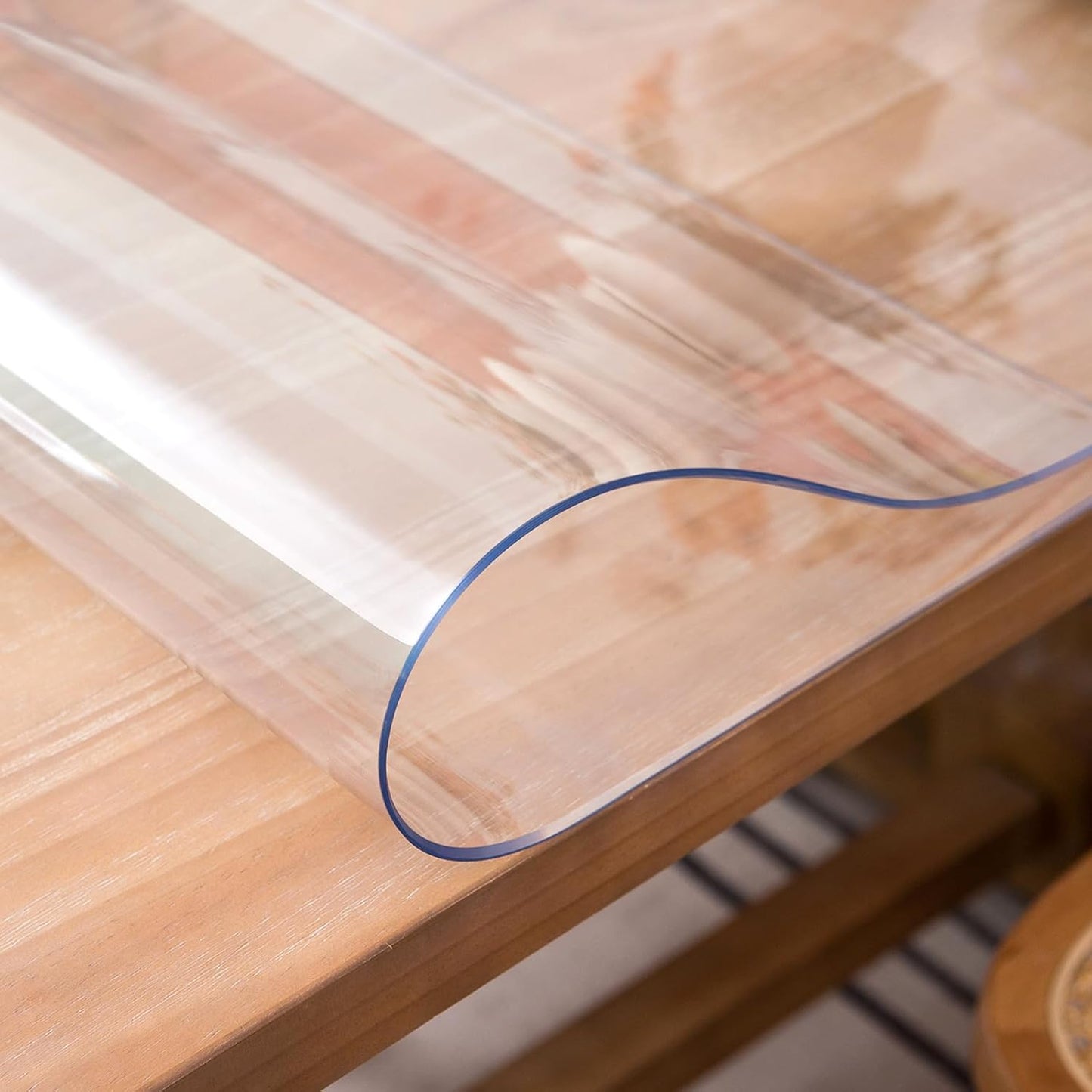 Clear Table Cover Protector 43 x 95 Inch, 2mm Thick Table Protector for Dining Room Table, Clear Plastic Table Cover, Pad Mat for Kitchen, Writing Desk Pad for Desktop