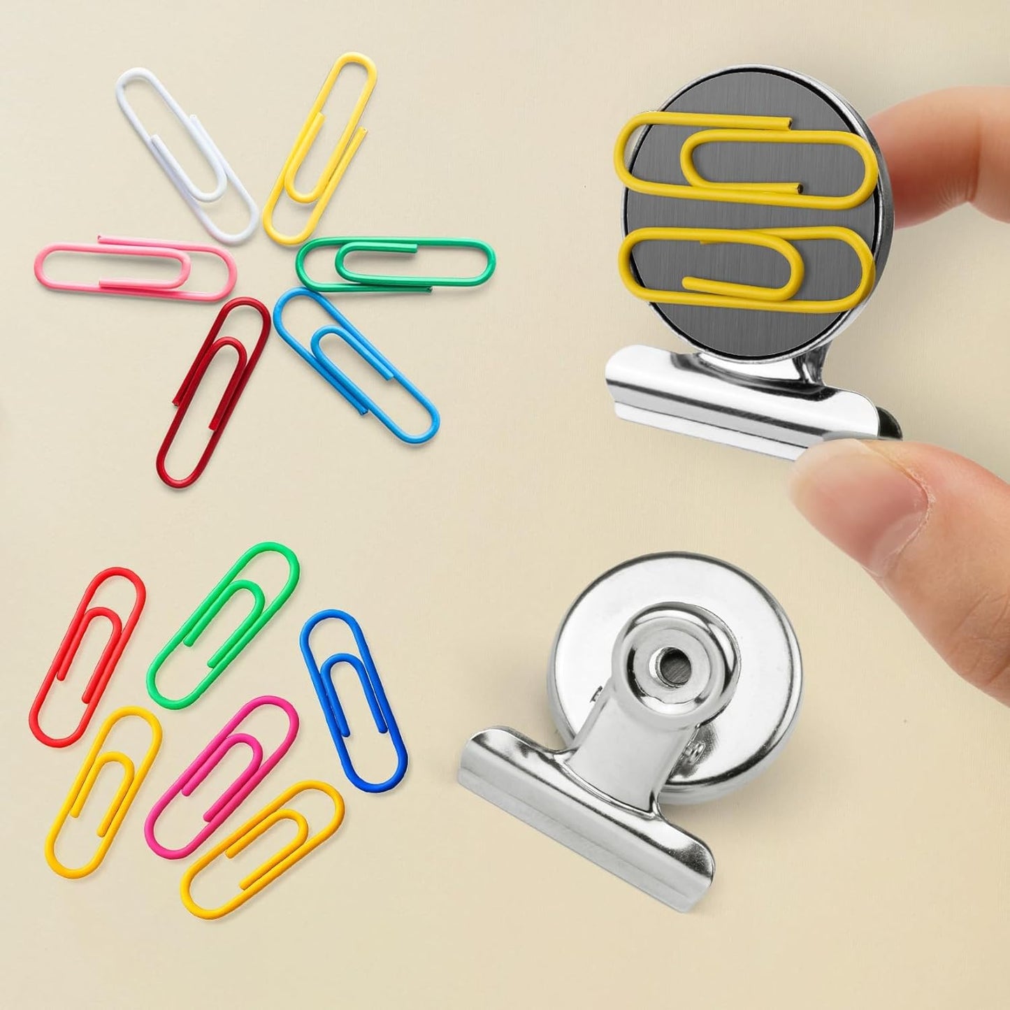 VNDUEEY 500 Pack Fridge Magnets Magnetic Clips, Whiteboard Magnets Refrigerator Magne, Magnetic Paper Clip Holder, Strong Magnet Clips for Home, Office, Teaching, School Locker