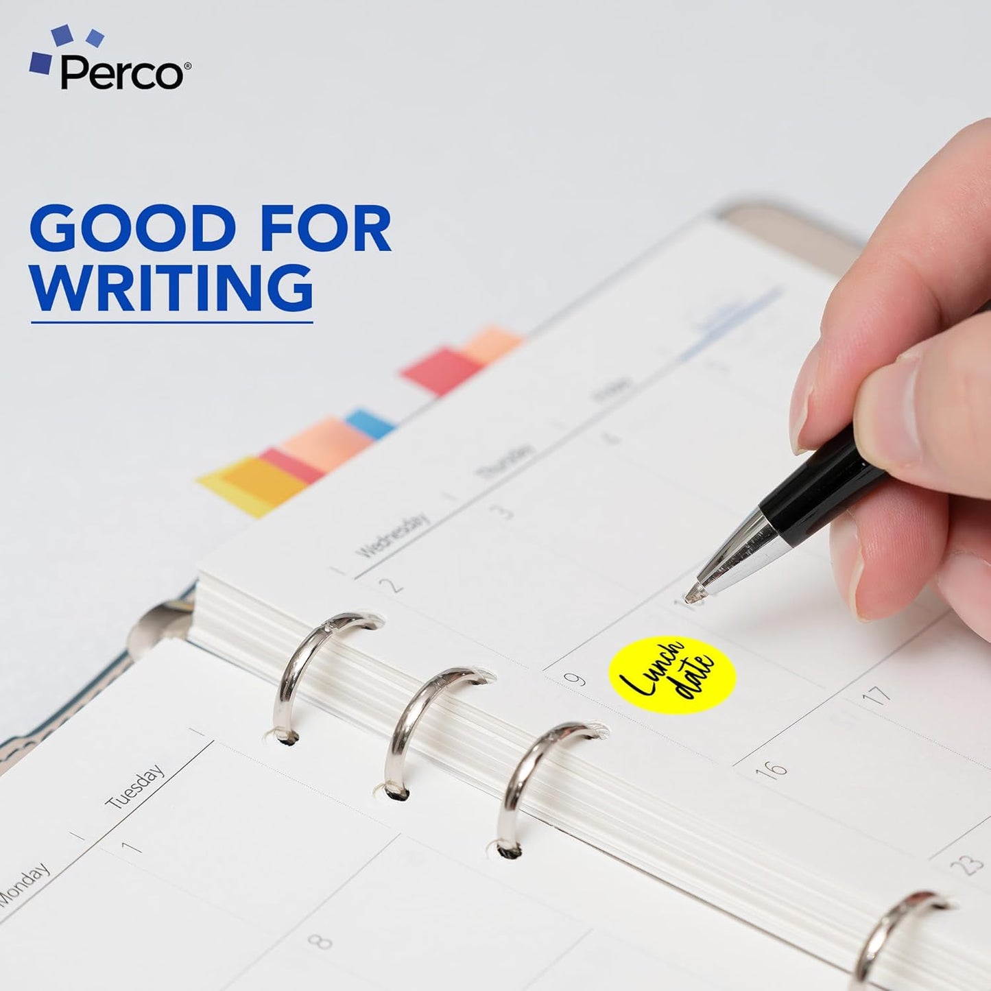 Perco Fluorescent Yellow 1-Inch Round Circle Dot Sticker Labels - Multi-Roll Pack (3 Rolls, 1,000 Labels Each) - Permanent Adhesive, Vibrant Colors, Strong Hold - Perforated for Easy Use - Made in USA