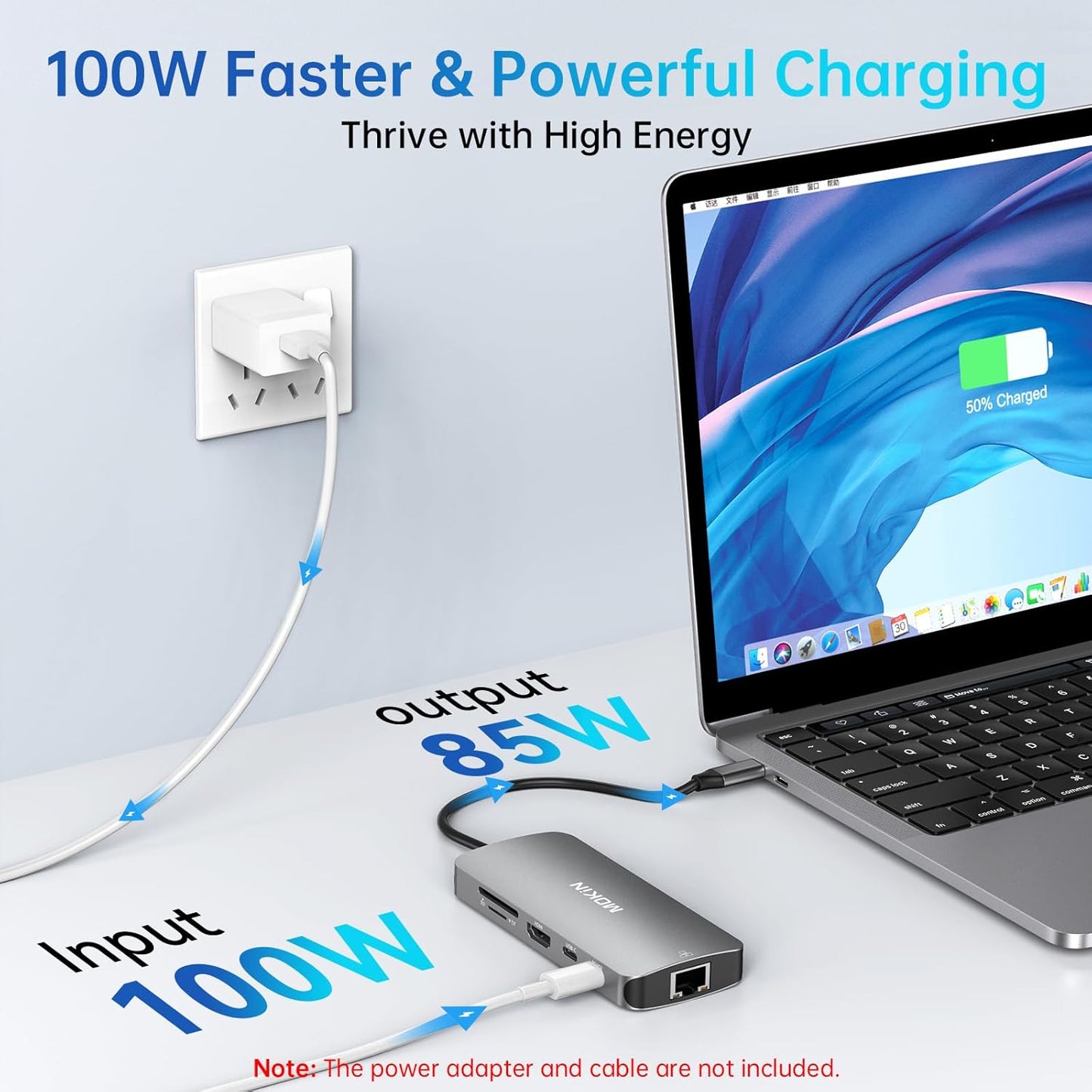 USB C Adapters for MacBook Pro/Air,Mac Dongle with 3 USB Port,USBC to HDMI, RJ45 Ethernet, 9 in 1 USB C to HDMI Adapter,100W Pd Charging,SD/TF Card Reader USB Hub