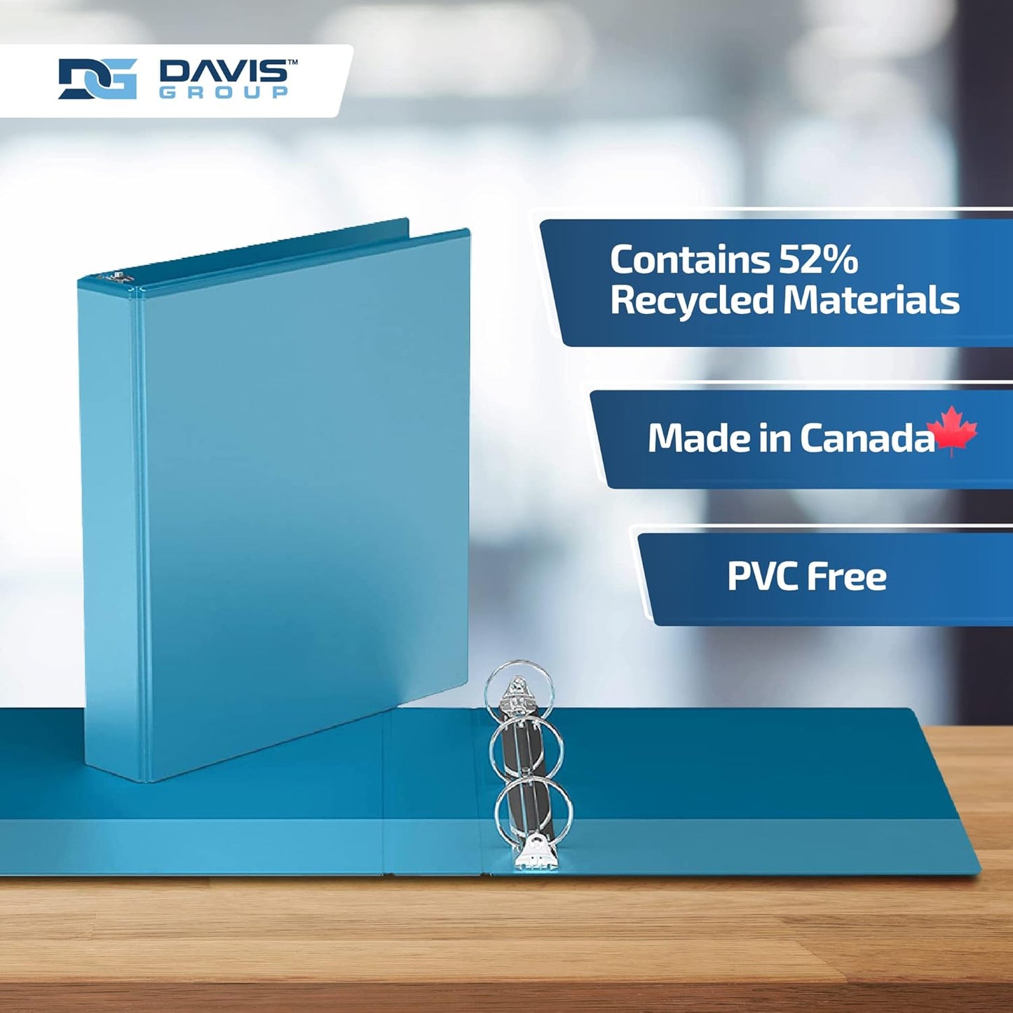 Easyview Premium 3-Ring Binders with Clear-View Covers and Round Rings, Binders for School or Office, 1.5 Inch, Pack of 6, Turquoise