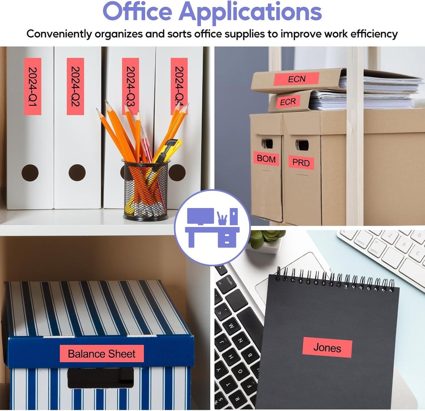 NineLeaf 4 Pack Compatible for Brother P-Touch M Tape M-K431 M-K431S MK431 M431 12mm 0.47'' Black on Red Label Tape for PT-M95 PT-65 PT-80 PT-70 PT-45 PT-90 Label Makers
