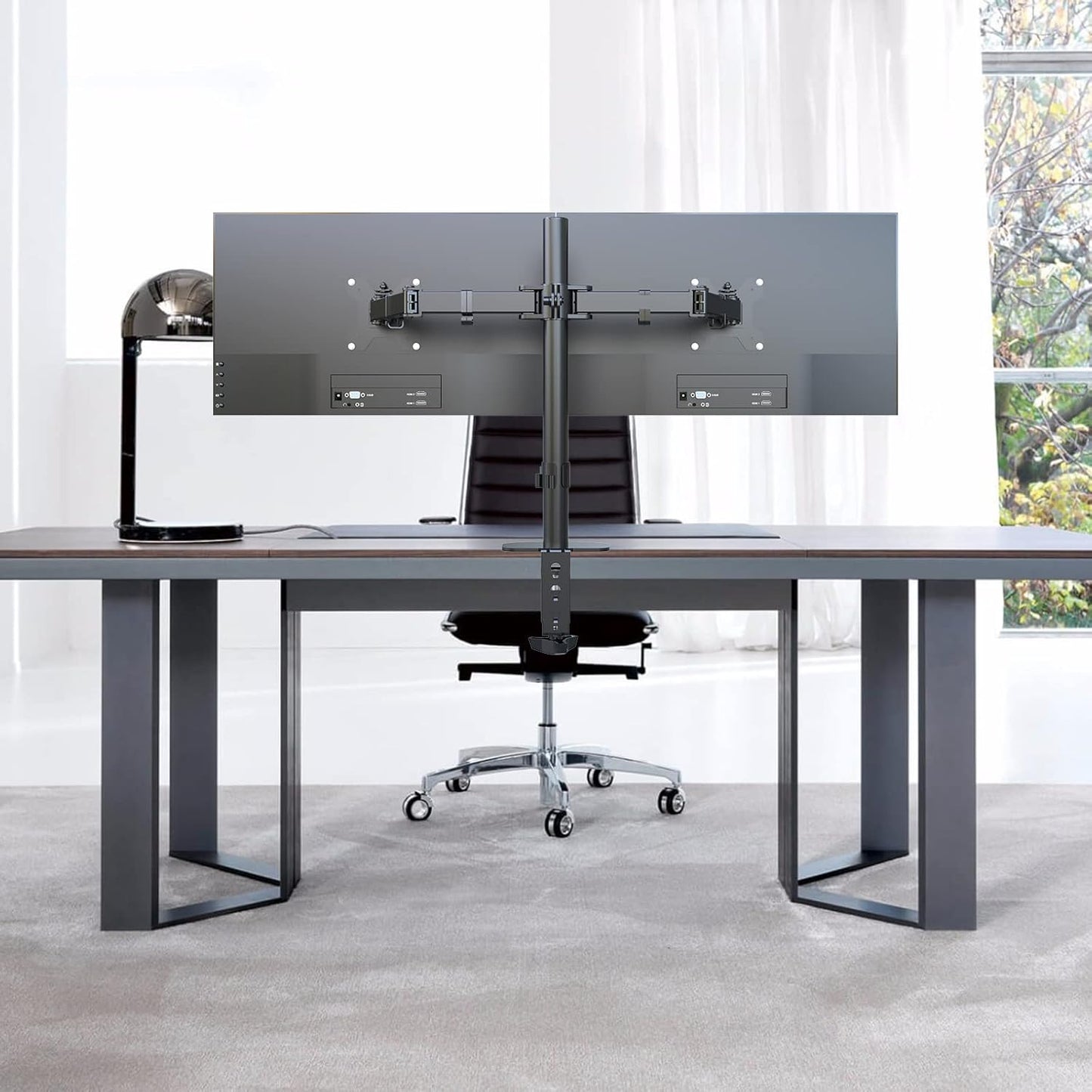 Suptek Monitor Mount, Adjustable Dual Monitor Arm Desk Mount Heavy Duty Monitor Stand fit for 27 inch Monitor Screens up to 22lbs,Black(MD9442)