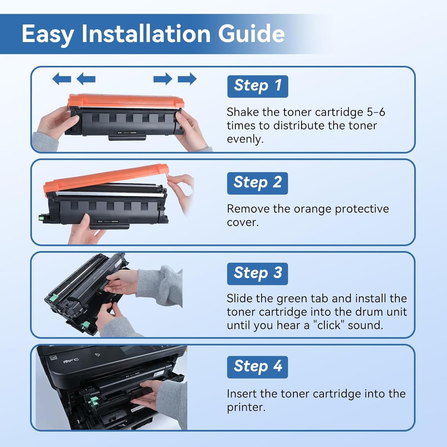 MYTONER Compatible Toner Cartridges Replacement for Brother TN830 XL/V/R TN-830 TN830XL for DCP-L2640DW HL-L2460DW HL-L2405W HL-L2400D L2465DW HL-L2480DW MFC-L2820DW XL MFC-L2820DW Printer, 4 Black