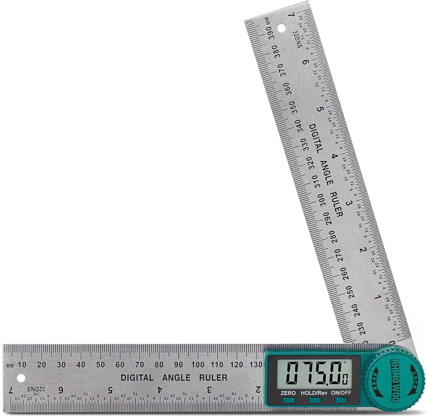 Digital Angle Finder Protractor, Angle Finder Ruler with 7inch/200mm, Angle Measuring Tool for Woodworking/Carpenter/Construction/DIY Measurement(2 Batteries Included) (Stainless Steel)