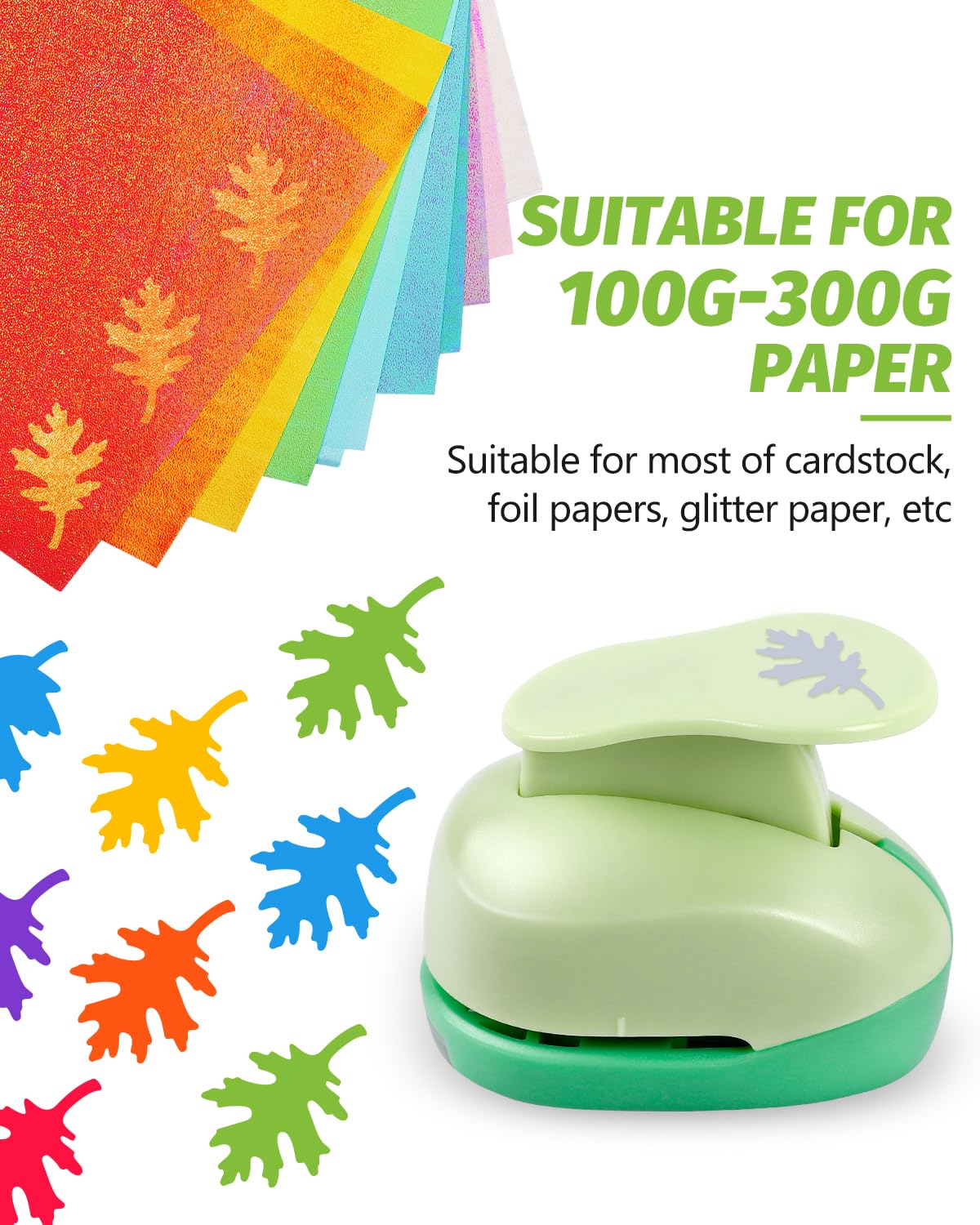 UCEC Oak Leaf Hole Punch 1 Inch, Paper Punches for Crafting, Craft Lever Punch Handmade for Paper Crafting, Thanksgiving Day, Scrapbooking, Cards Decoration, DIY Arts