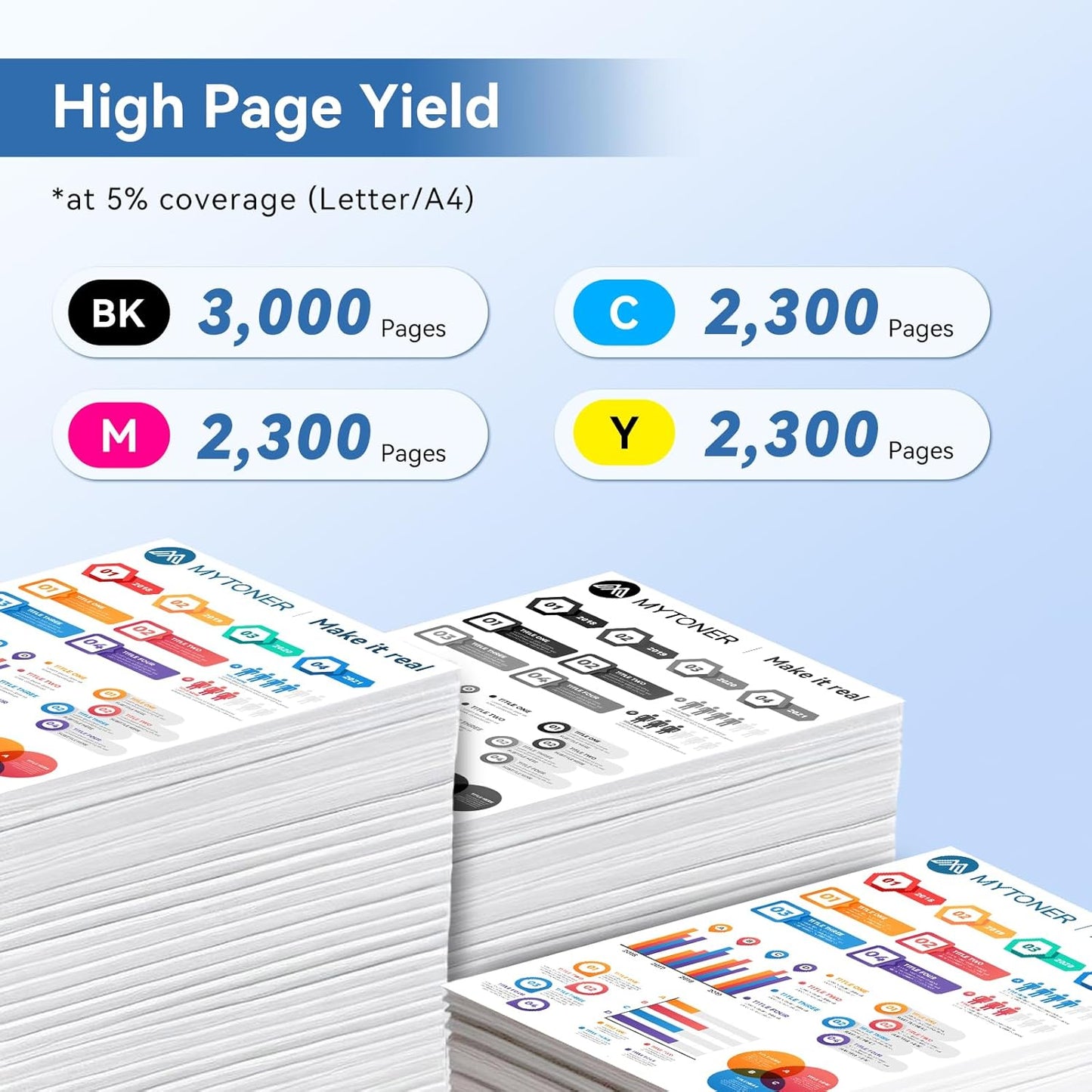 MYTONER TN227 High Yield Toner Cartridge 4 Pack Compatible Replacement for Brother TN227 TN-227 TN227BK TN223 for HL-L3210CW MFC-L3750CDW MFC-L3710CW HL-L3270CDW (TN-227BK/C/M/Y High Yield, 4Pack)
