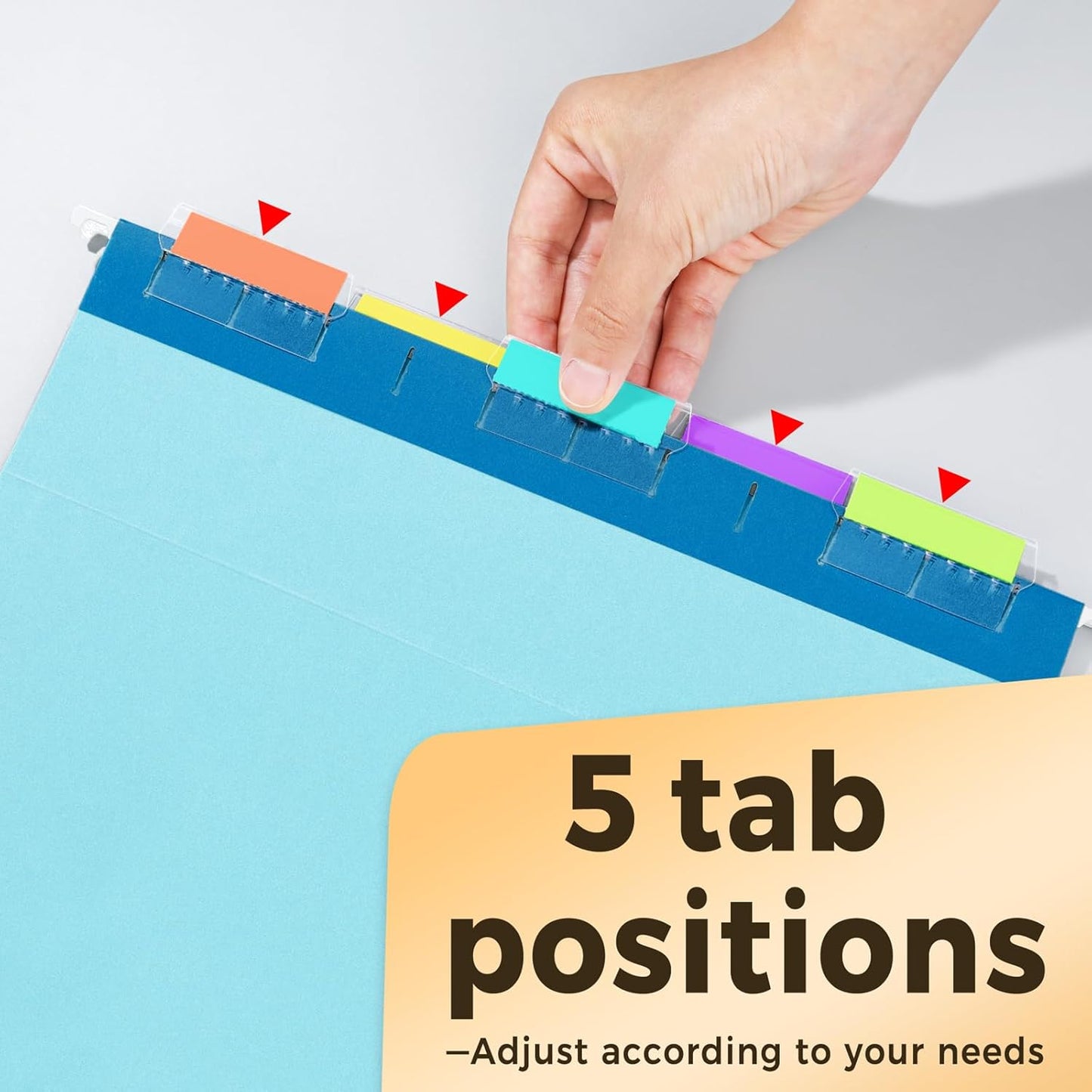 SUNEE 25 Pack Hanging File Folders, Blue Folders, Hanging File Folders Letter Size with 1/5-cut Tabs, Stay Organized for Your Home and Office Bulk File and Documents