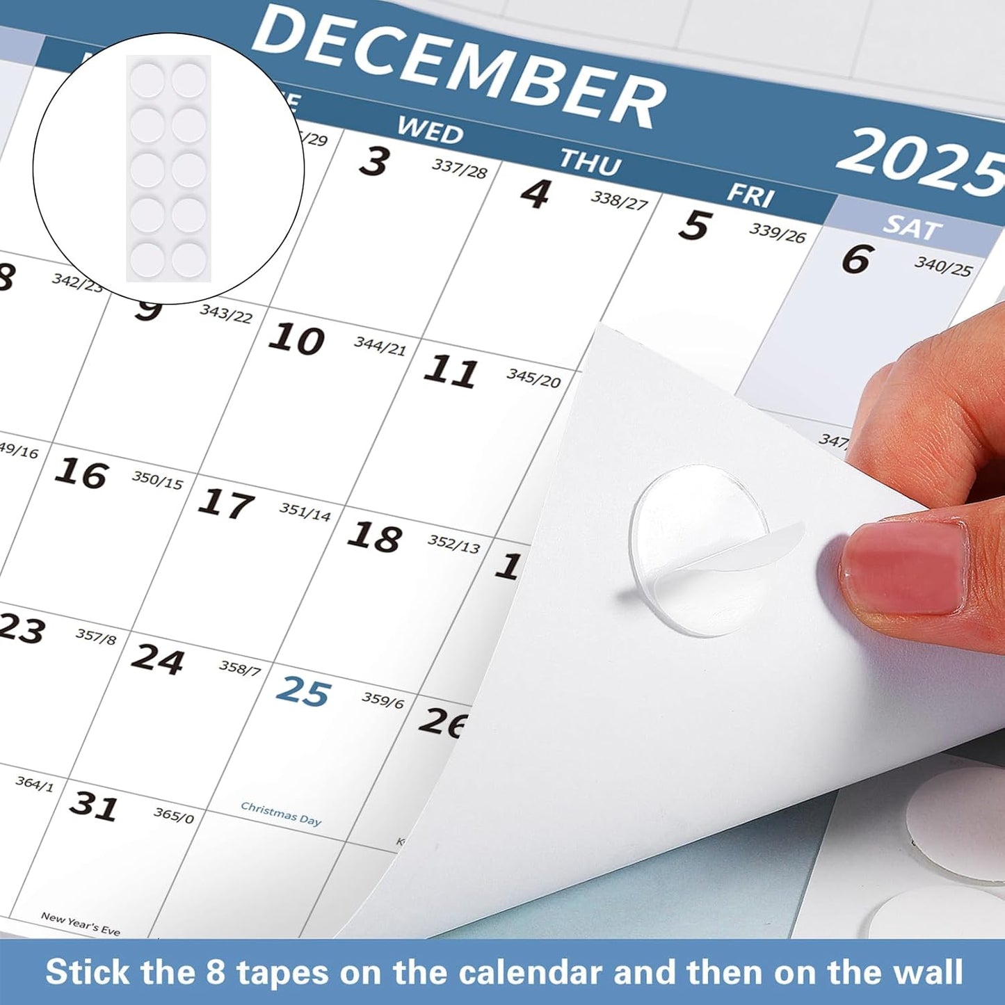 2025-2026 Wall Calendar 34.8" x 22.8" Large Vertical Yearly Wall Hanging Calenda with Julian Date from July 2025 to June 2026 Thick Paper Calendar 12 Month Annual Planner for Office Fridge(Grayish Blue)