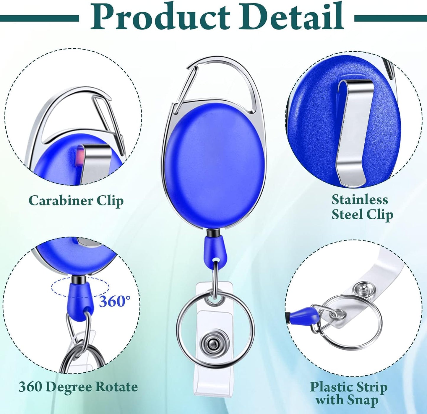 Yaomiao 100 Pack Retractable Badge Holder Reel with Clips Heavy Duty ID Card Holder Reels Bulk with Key Ring for Office Worker Doctor Nurse Employee School Students (Multicolor)