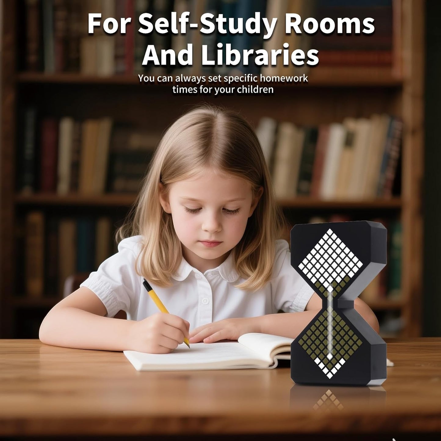 LED Digital Electronic Hourglass Gravity Induction Timer, 1 to 30 Minutes Free Adjustment,DIY Digital Timer, Suitable for Kitchen, Room, Classroom, Office (White)