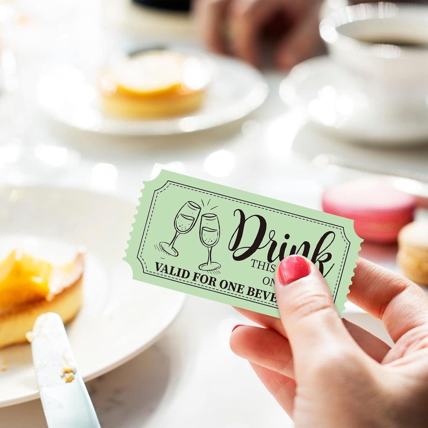 1000 Pcs Drink Ticket Single Raffle Tickets Roll Sage Green Free Drink Ticket for Events Wedding Work Formal Parties Leisure Class Reward