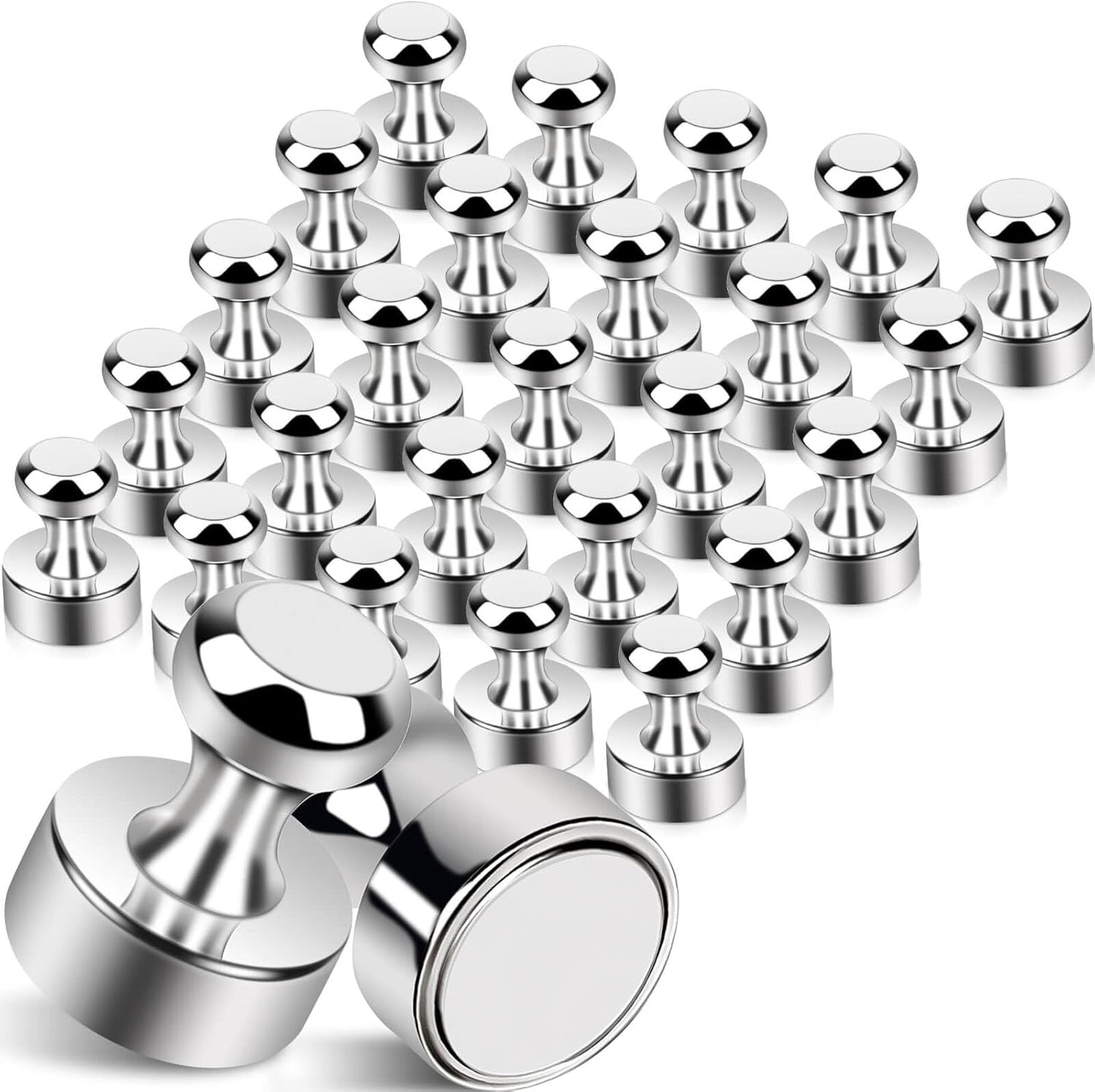 25Pcs Strong Fridge Magnets, Refrigerator Magnets for Whiteboard, Magnetic Push Pins Small Whiteboard Magnets for Classroom, Magnetic Decorative Magnets, Locker Accessories and Dry Erase Magnets