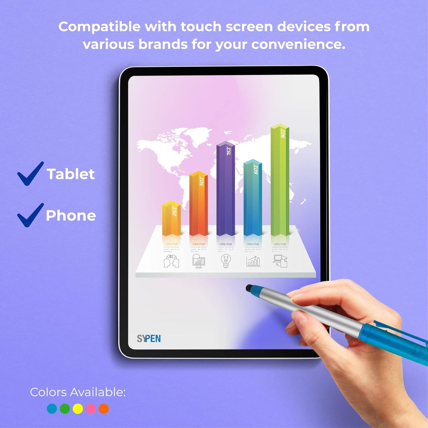 Personalized Pens with Highlighter and Stylus -250 Pack Bulk-Free Imprint - 3 In Highlighter, Ballpoint Pen, and Stylus Combo- add Custom Business Name, Logo or Gift Message- Assorted, Black Imprint