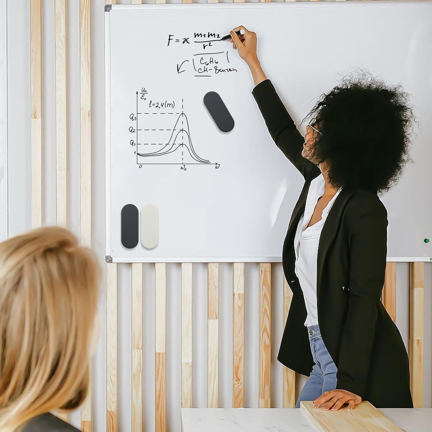 Ddaowanx Dry Erase Erasers, Magnetic Whiteboard Eraser Classroom Must Haves for Students Teachers, School Supplies (2 Pack, White)