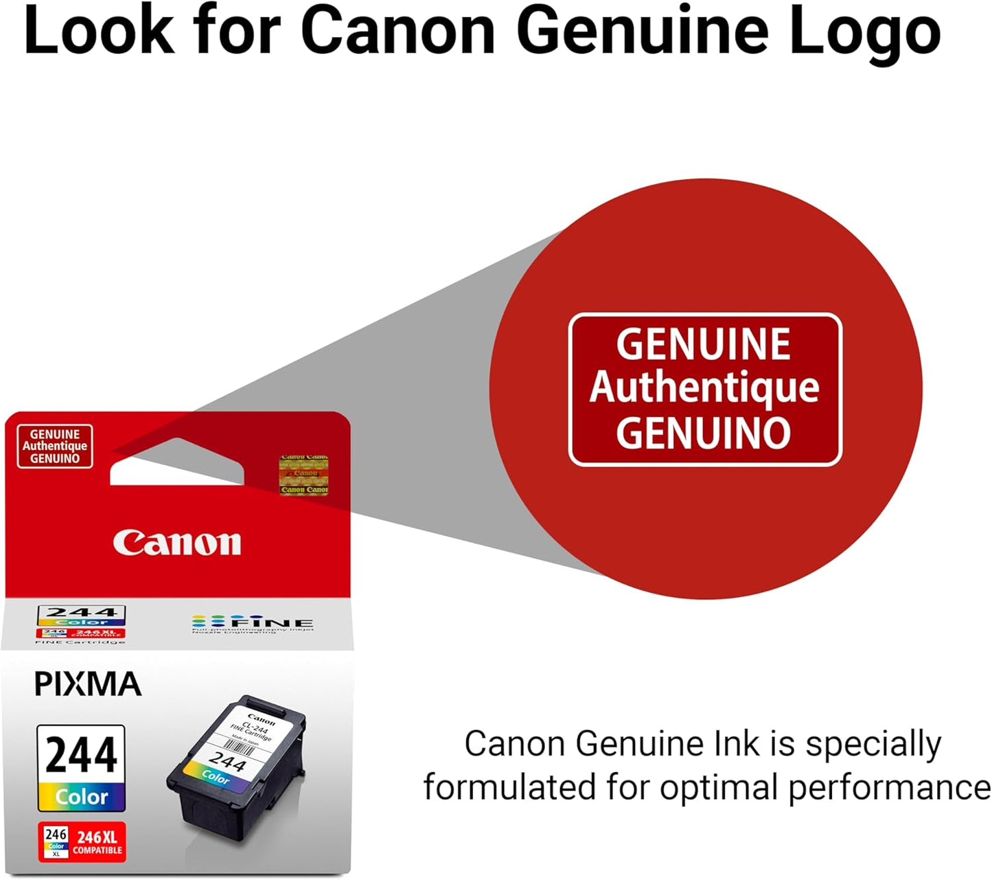 Canon CL-244 Genuine Color Ink Cartridge, Compatible with iP2820, MX492, MG2420/2520/2920/2922/2924/3020/2525, TS3120/302/302a/202/4520/3320