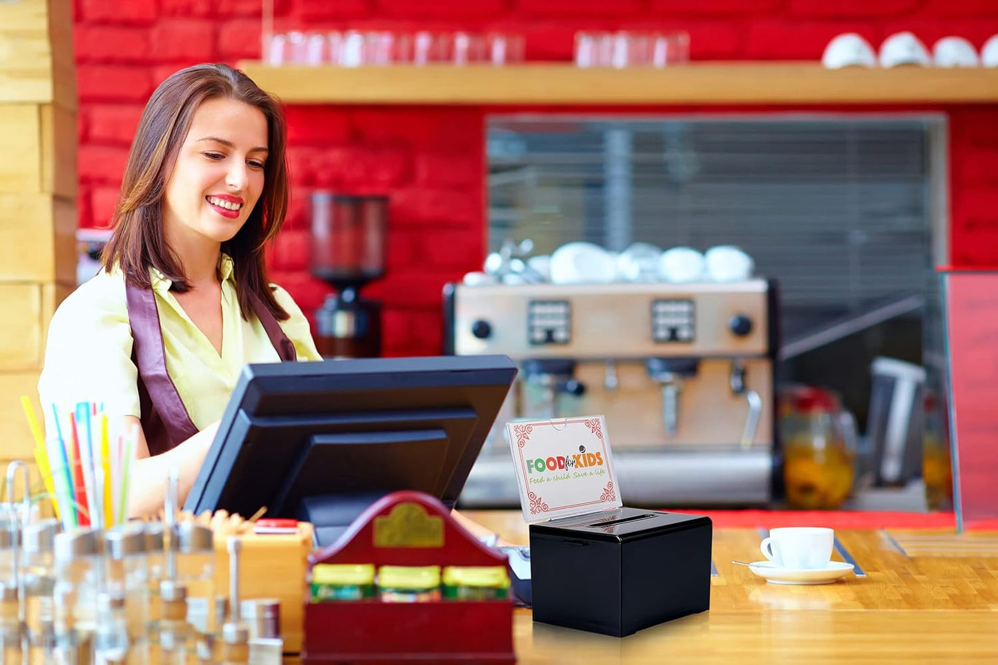 Adir Suggestion Box with Slot and Lock – Acrylic Donation Box for Fundraising, Drawing Box for Raffle, Funraiser Box, Tip Box with Lock - 6.25x4.5x 4 Inches voting box with slot and Sign Holder