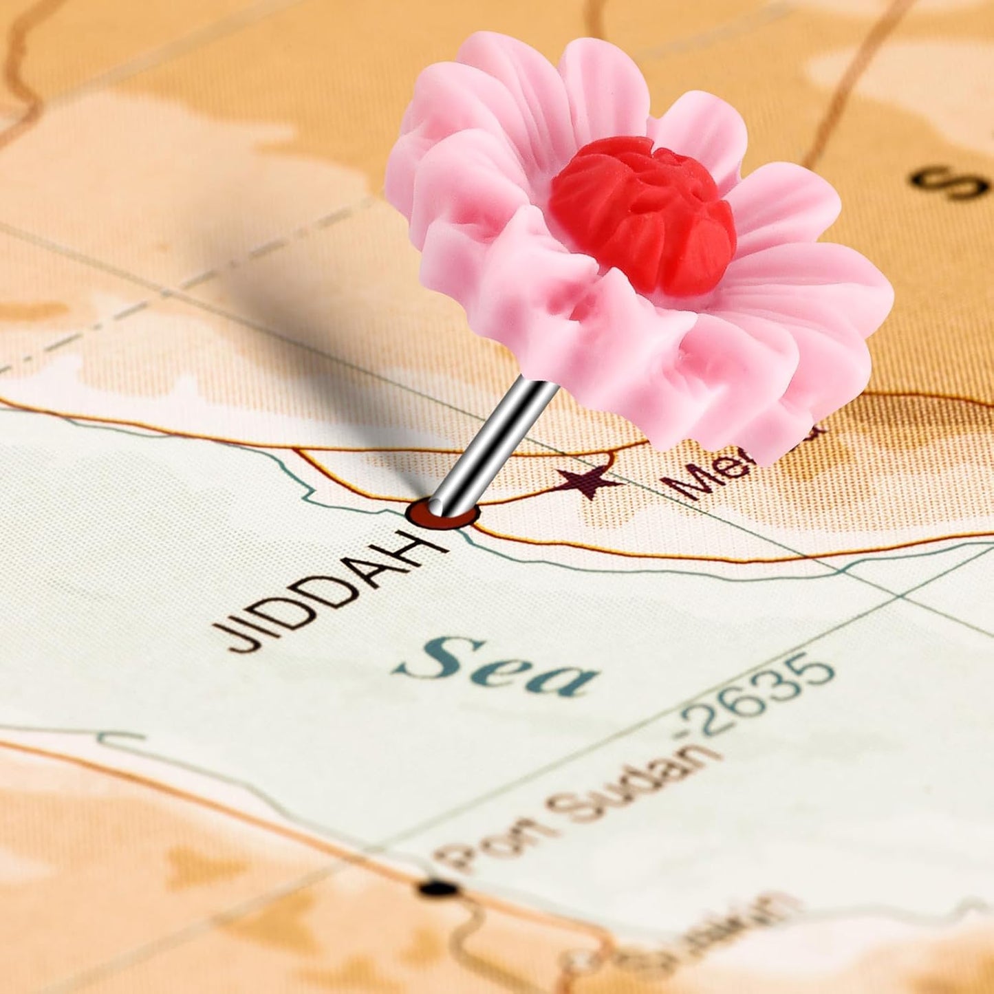 40Pcs Push Pins, Thumb Tacks for Bulletin Board, Flower Decorative Pins and Tacks, Cork Board Thumbtacks, Cute Thumbtack for Office Decorative