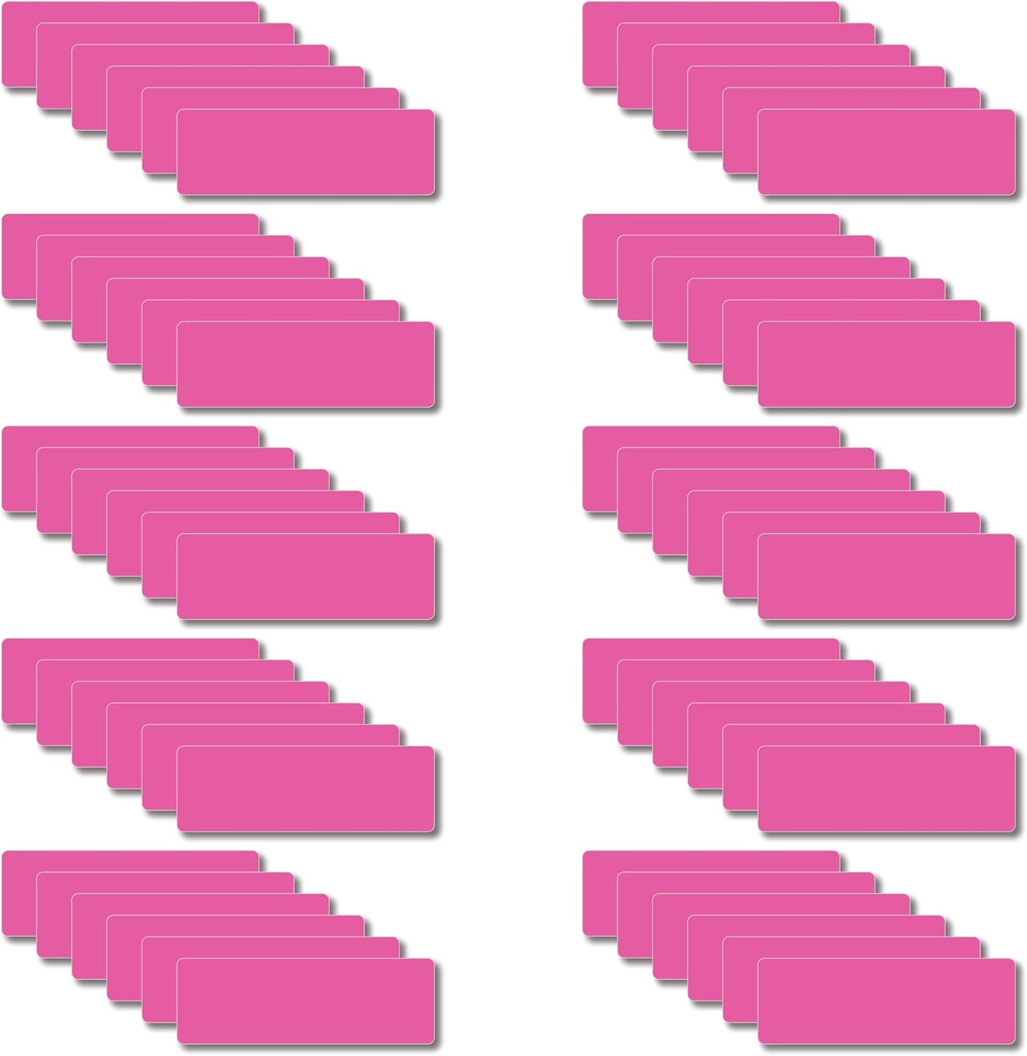 Magnetic Dry Erase Magnets Labels 3x1 inches, Reusable Name Tags, Organizing Schedules in Office/Classroom. Work on Fridge/White Board (Pink 60Pcs)