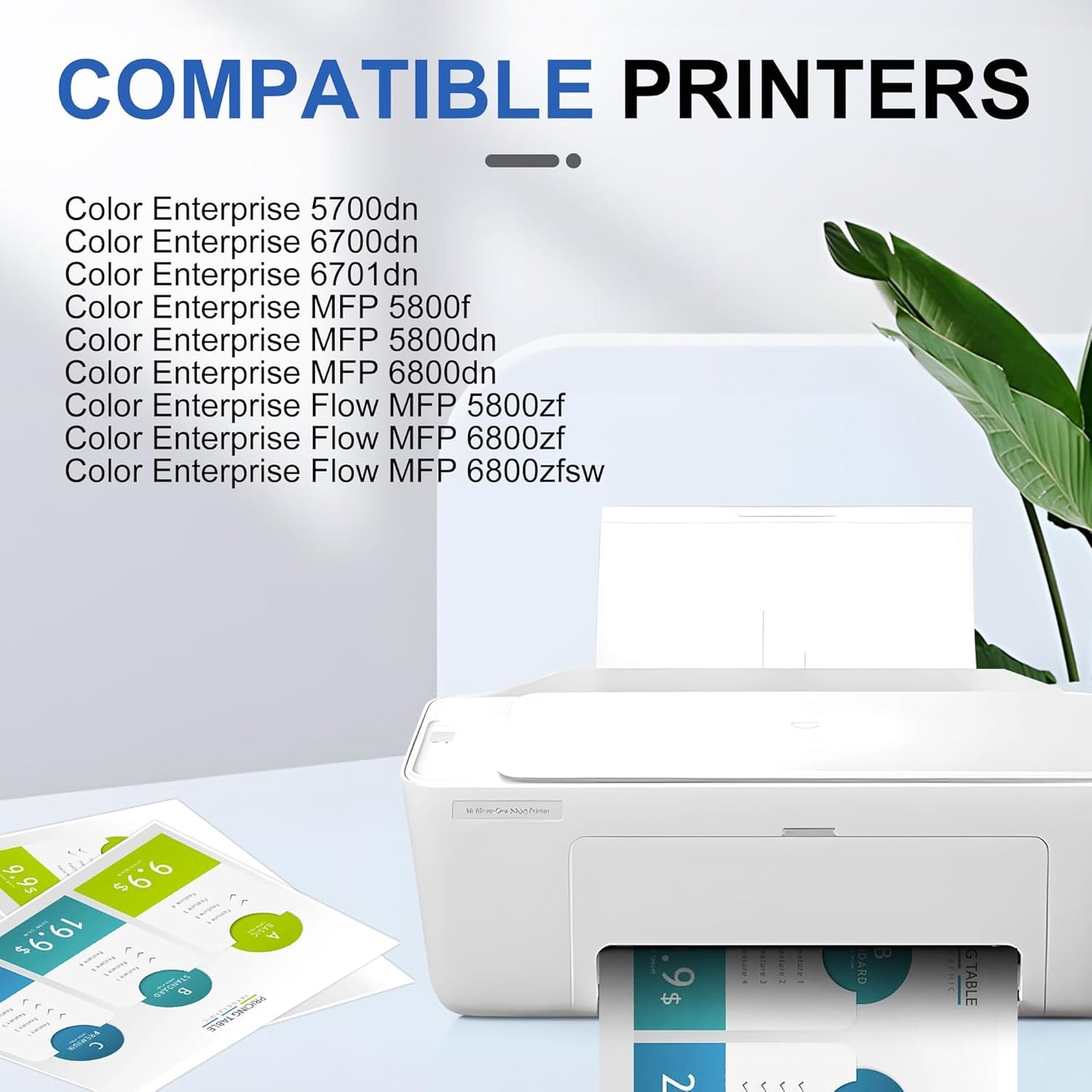 213X Cyan Toner Cartridge(with Chip) W2131X Compatible with 213X Toner Cartridges for Enterprise 5700dn 6700dn 6701dn, MFP 5800 6800, Flow MFP 5800 6800(1Pack, Cyan)
