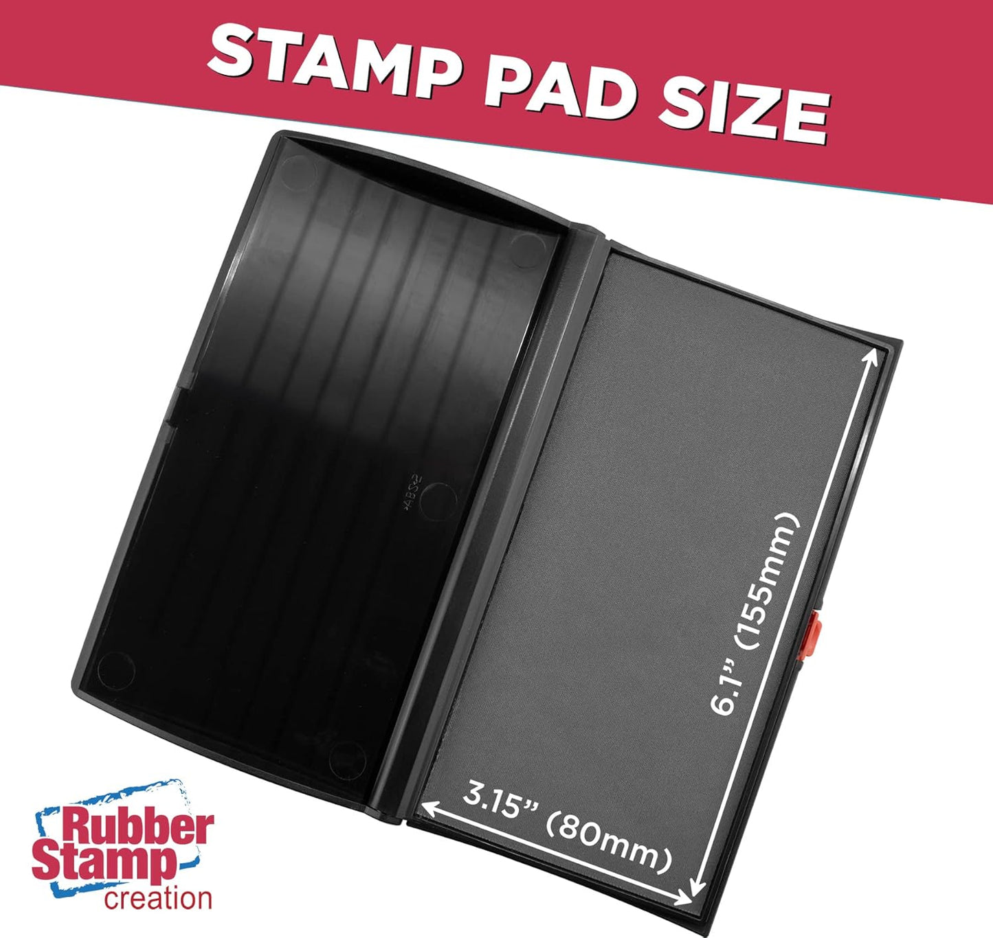 Large Premium Gray Ink Stamp Pad - 3" by 6" - Quality Felt Pad