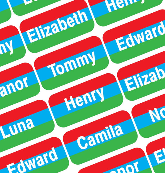 Personalized Waterproof Name Labels Press and Stick Custom Name Stick on Clothing Labels. Customized Up to 3 Lines Great for Camp & Daycare