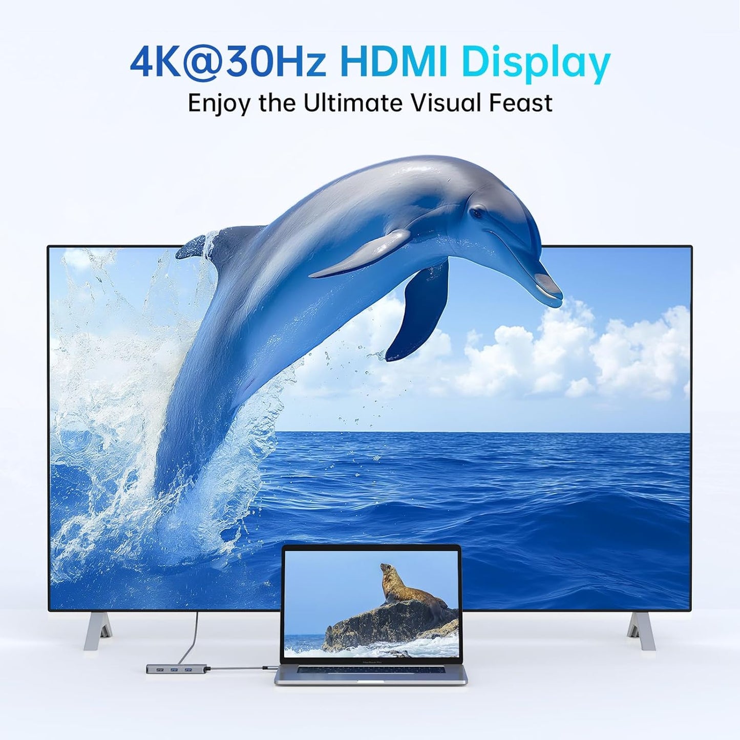 USB C Adapters for MacBook Pro/Air,Mac Dongle with 3 USB Port,USBC to HDMI, RJ45 Ethernet, 9 in 1 USB C to HDMI Adapter,100W Pd Charging,SD/TF Card Reader USB Hub