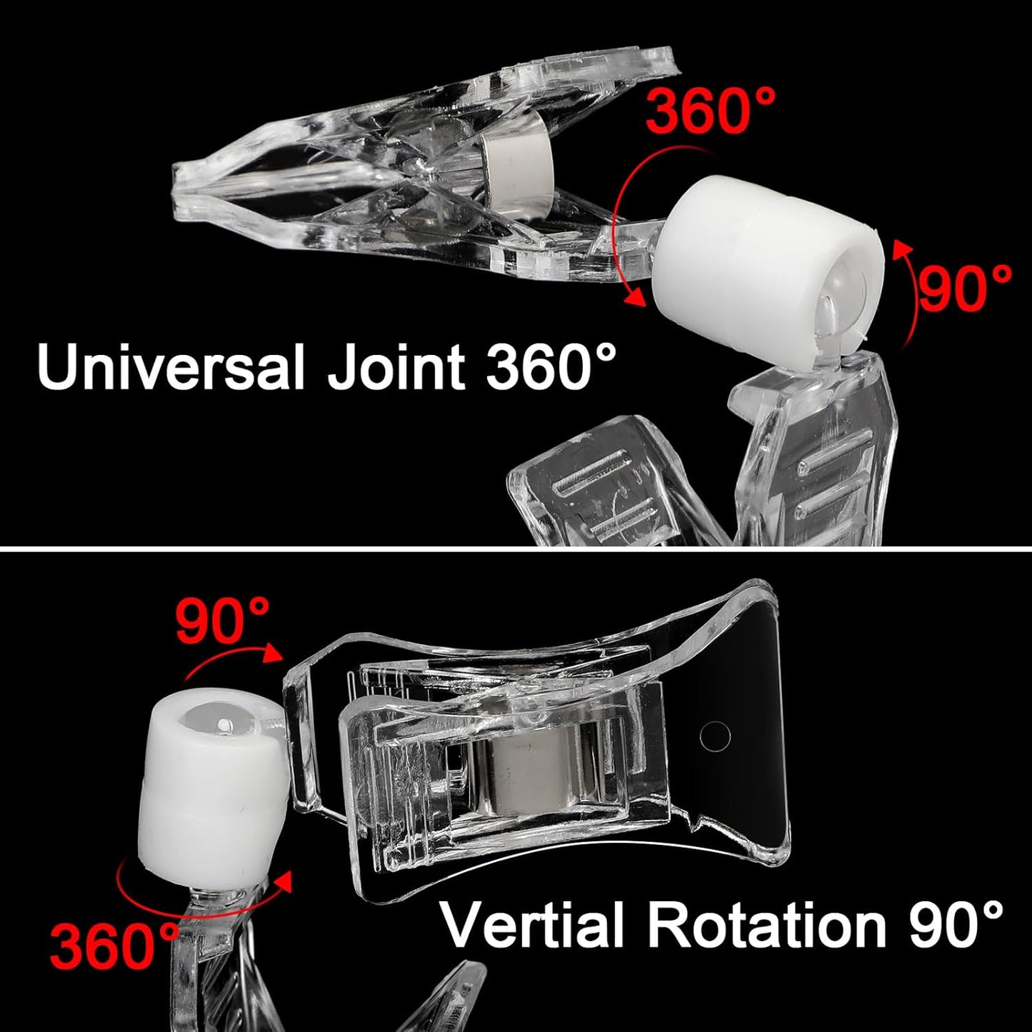 Epakh 20 Pieces Sign Clips Rotating Price Tag Clip Swivel Sign Holder for Handrails or Tubes with 20 Pieces Hard Card Sleeves PVC Card Protector for Shelves Store Supermarket(Double Sided Clips Style)