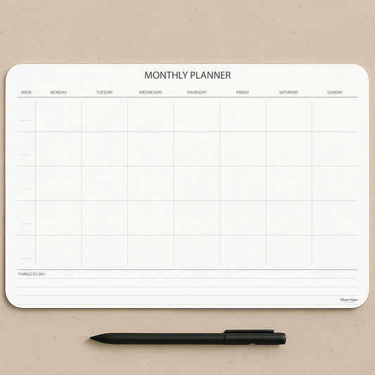 Undated Monthly Planner Notepad,Desk Calendar for Organizing&Scheduling Tasks-Productivity Tracker,Goals,Notes&To-Do Lists–A4 Size (8,3"X11,7")Premium Thick Paper with Cardboard Back Support 50 Sheets