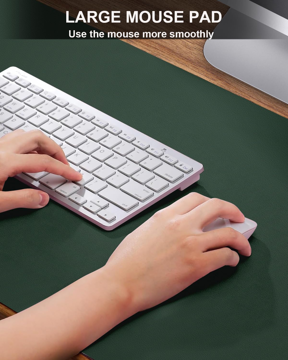 Leather Desk Pad Protector,Desk Cover mat,Office Desk mat,Laptop Mat for Desk, Non-Slip Desk Blotter,Waterproof Desk Writing Pad for Office/Home(23.6"x13.8",Dark Green)