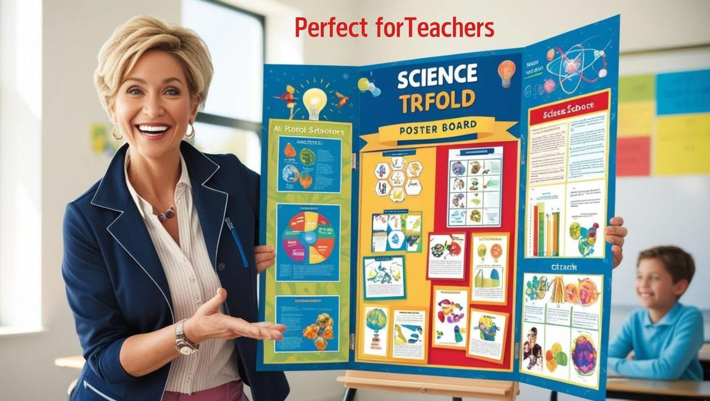 PJ Goods 10 Pcs (36 x 48 inches) Black Folding Poster Board for Science Fair Presentation Displays, School Projects, Business Displays, 4H, Sports, Graduation/Senior Night Lightweight,Foldable (10)