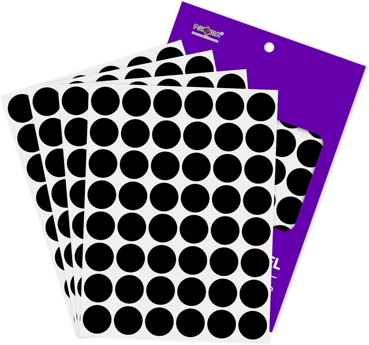 PARLAIM 1 inch Round Black Dot Sticker,720PCS Permanent Adhesive Color Code Circle Sticker Labels for Office Classroom Garage Sale