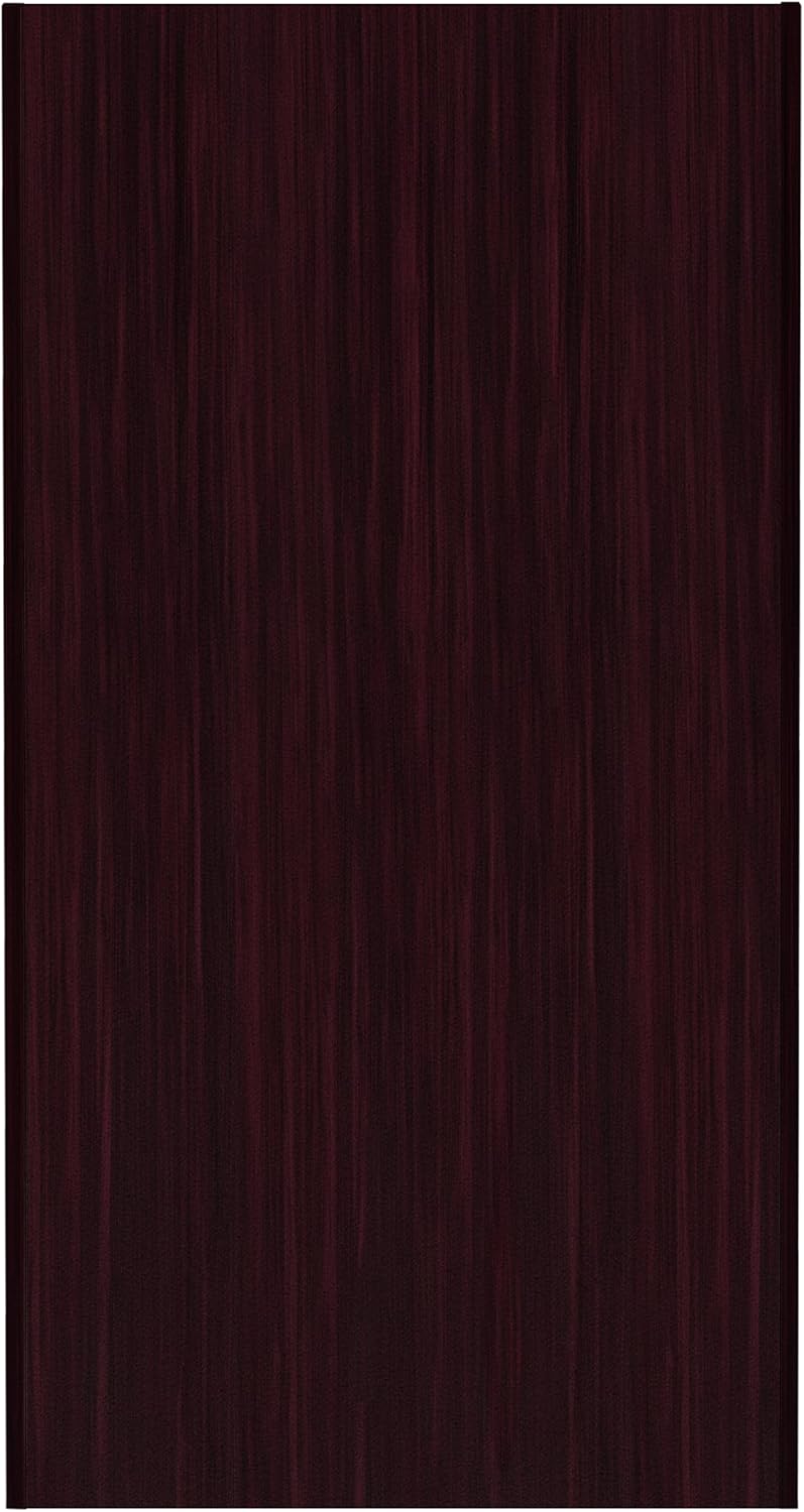 Flash Furniture Dell Trash Can Enclosure with Tray Shelf and 8" Drop Hole, Commercial Grade Trash Receptacle for 32 Gallon Round Cans, Swing Door Access, Mahogany