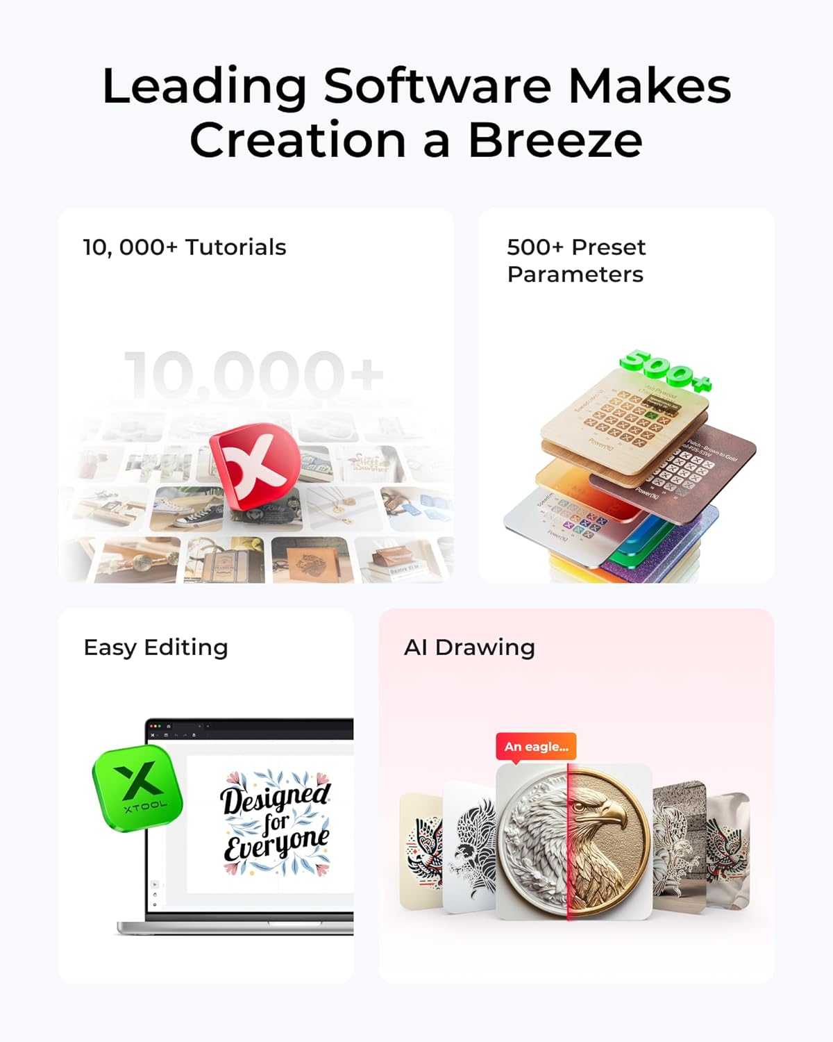 xTool S1 40W Laser Engraver and Cutter Machine with Air Assist & Honeycomb, 23.93" x 15.16" Bed Size, Beginner-Friendly, Laser Engravering Machine for Wood and Metal, Acrylic, etc. - Basic Bundle