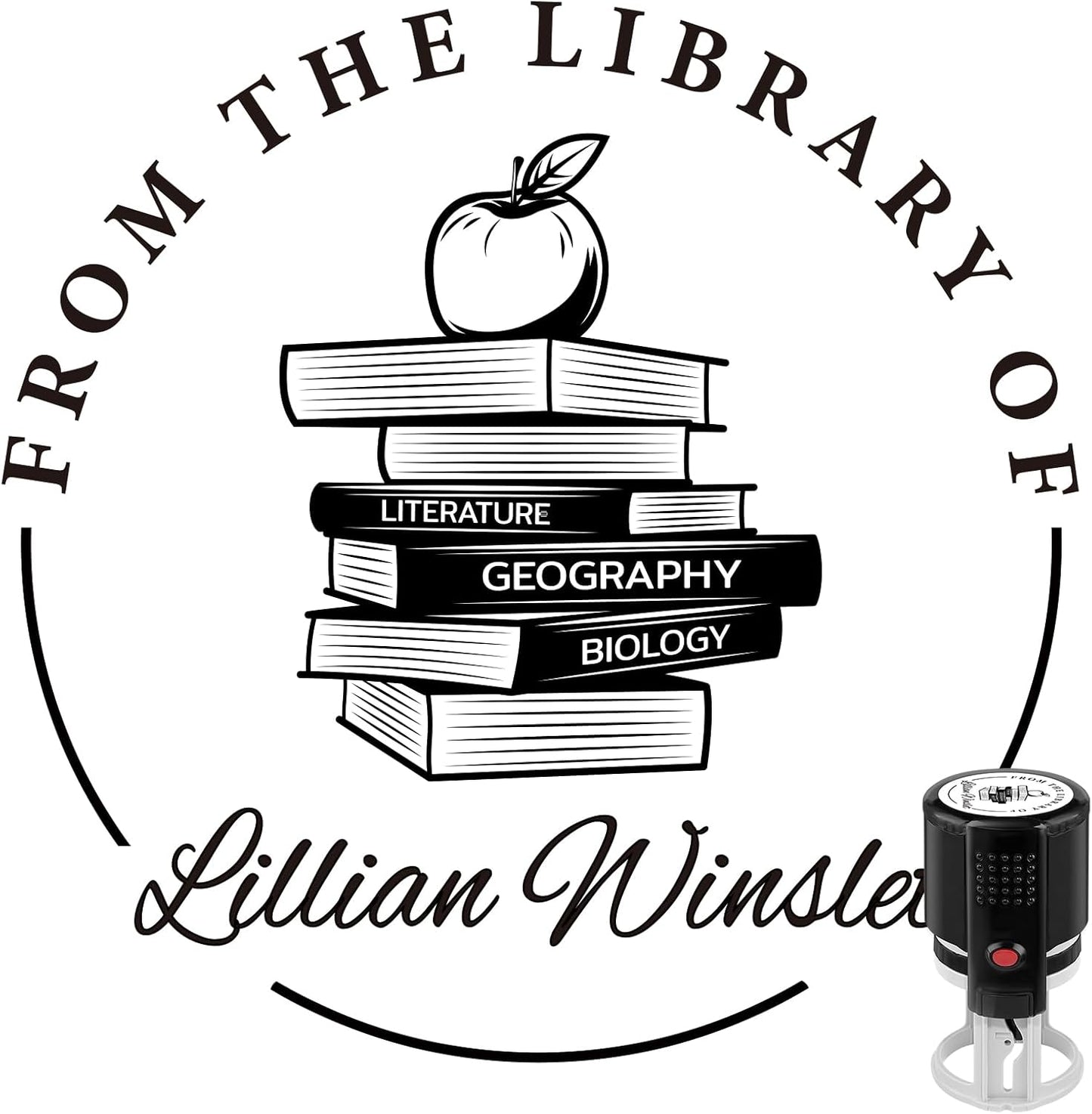 Custom Self-Inking Stamps | Personalized Book Stamp Gift for Book Lovers | 5 Ink Colors (Style03)