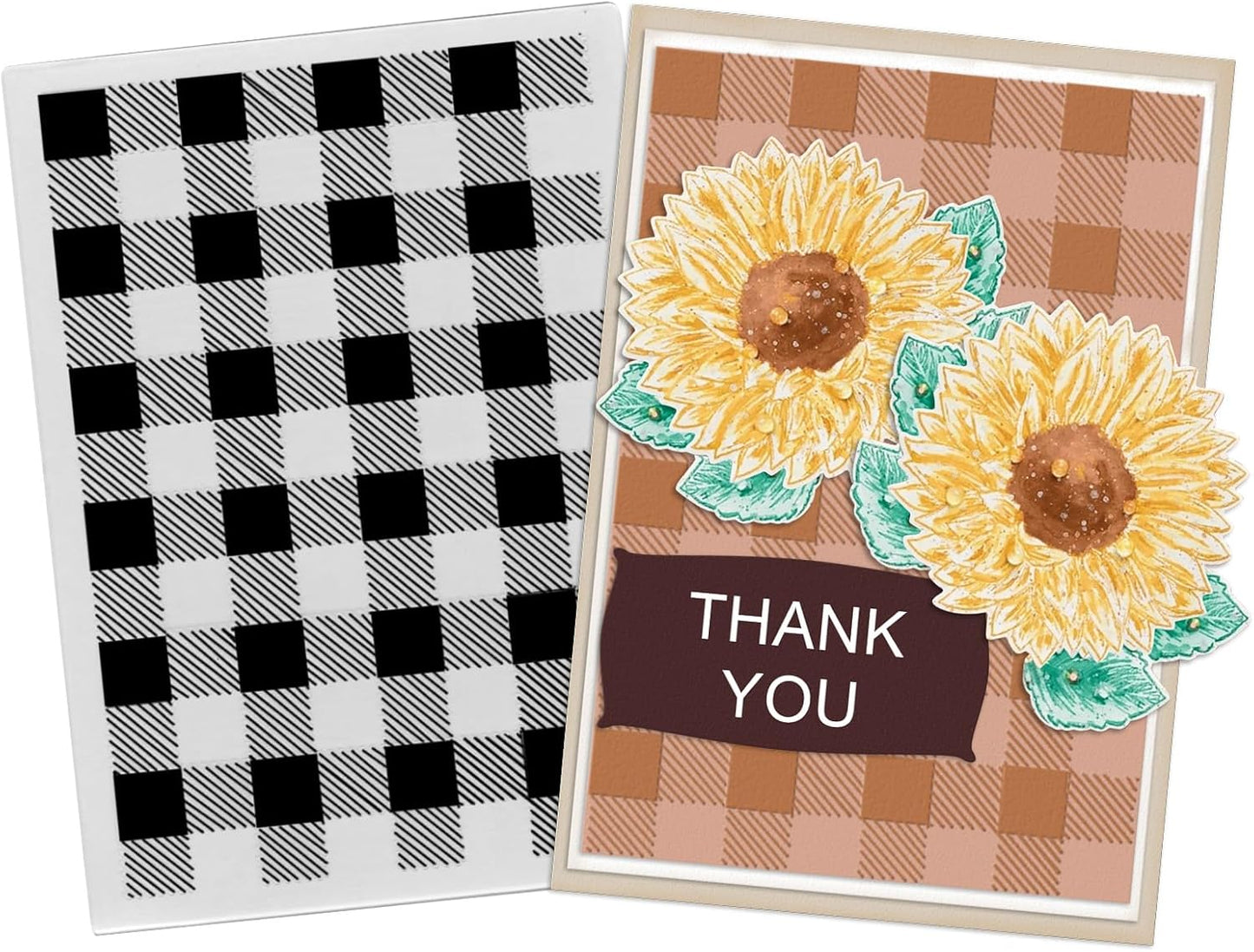 3D Textured Embossing Folders for Card Making, Buffalo Plaid Plastic Embossing Folders Lattice Grid Embossing Folder Craft Card Template for DIY Scrapbooking