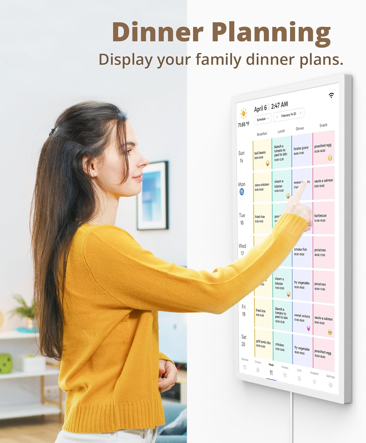 Dragon Touch 32" Digital Calendar Chore Chart – 1080P Full HD Interactive Touchscreen, Smart Family Planner, Hearth Display Digital Calendar Wall & Desk Mountable for Seamless Scheduling
