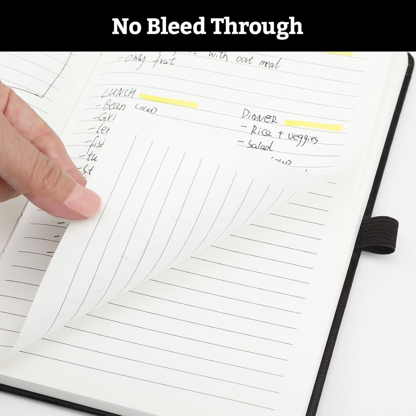 2Pack Lined Hardcover Journal Notebook, A5 192 Pages 100Gsm Thick Paper College Ruled for School,Note Taking,Work,Diary，5.7"*8.3",Black