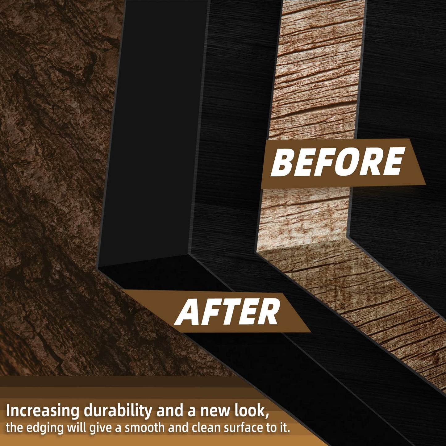 GSCIT Club Black Edge Banding, 7/8 inch x 250ft Melamine Edge Banding with Hot Melt Adhesive Preglued Cabinet Edge Banding Flexible Black Veneer Edging