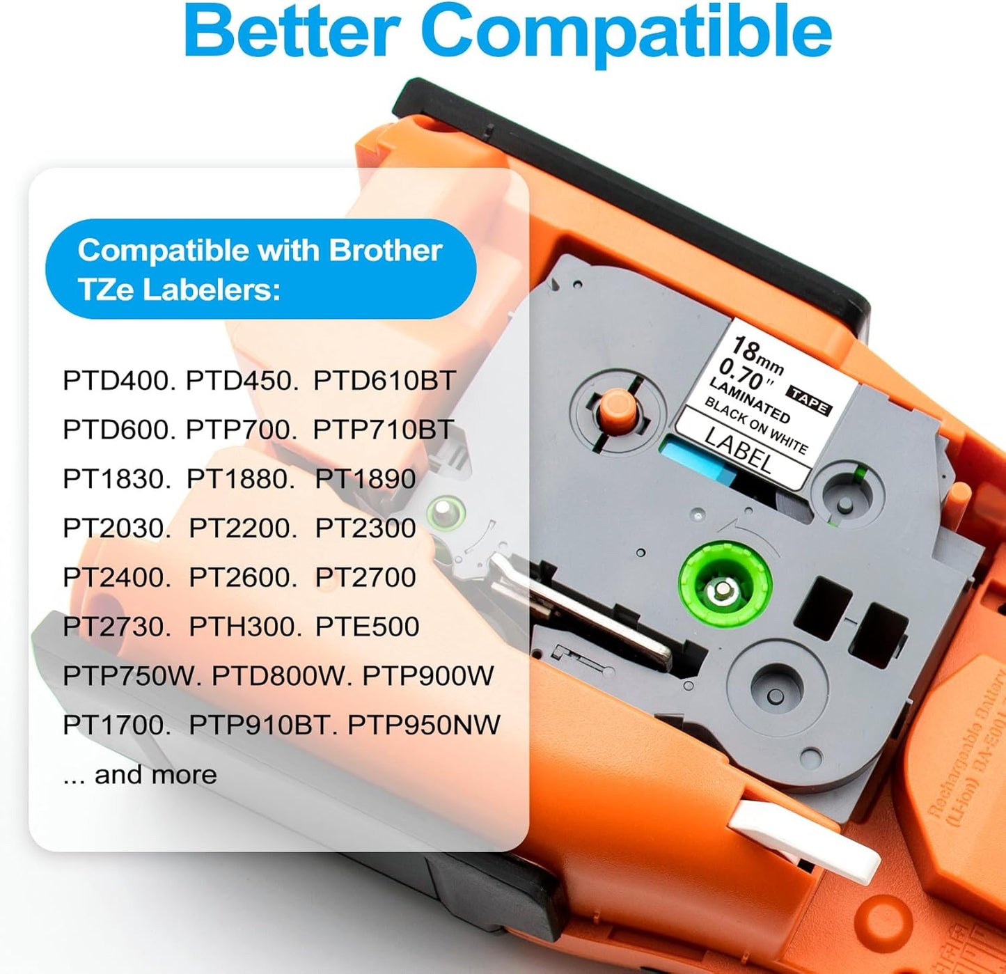 TZe-241 18mm 0.7 Laminated White Tape TZe Replacement for Brother TZe241 P Touch Label Tape 3/4, 18mm TZe Compatible with Brother Label Maker PT-D400 PT-D460 PT-D600 PT-P710BT, 3 Packs