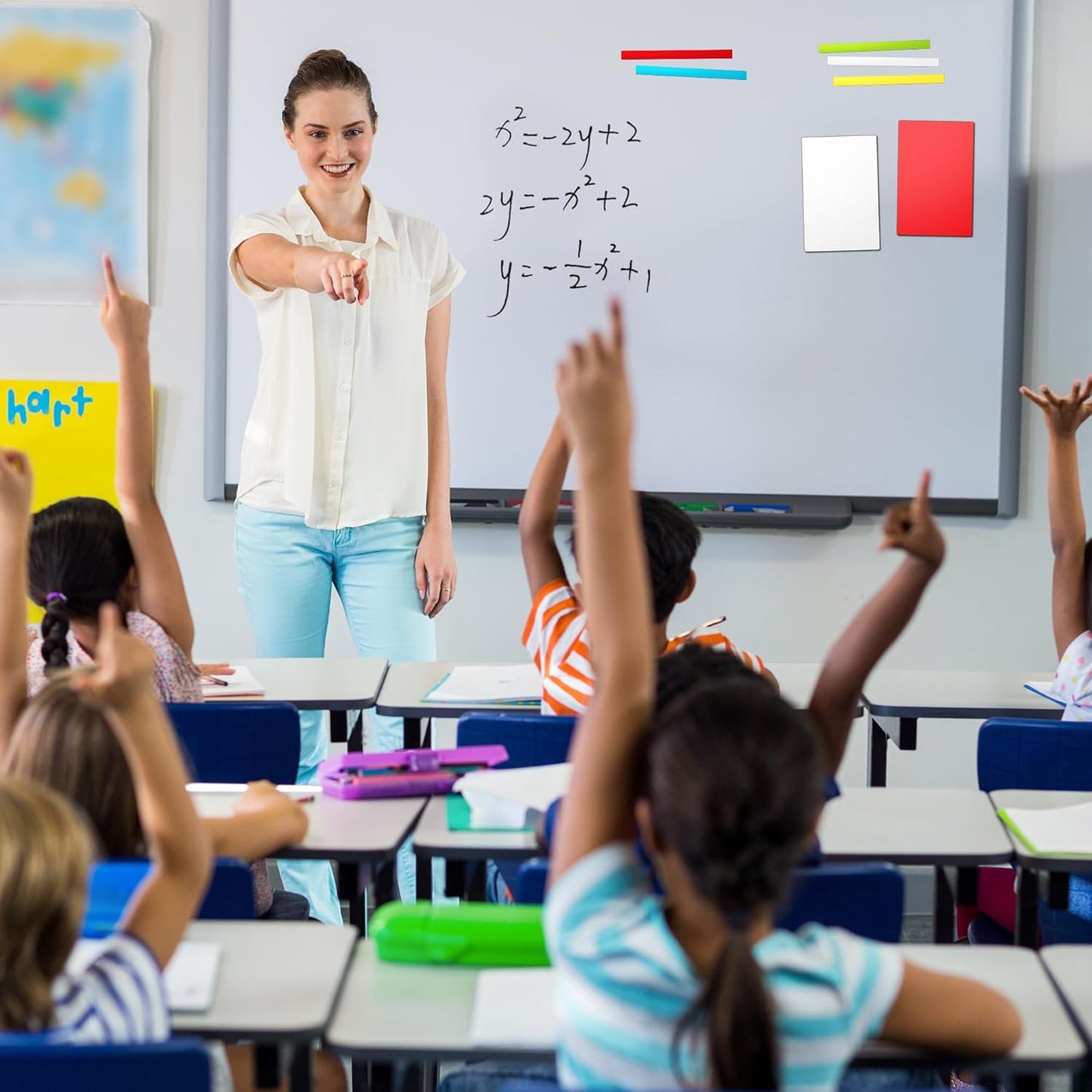 Realth Dry Erase Magnetic Board, 5 Colors Reusable Fridge Magnetic Whiteboard, Blank Magntic Sheet to Write on for Home Office Classroom, 8.3'' × 12.2'' 5 Pcs