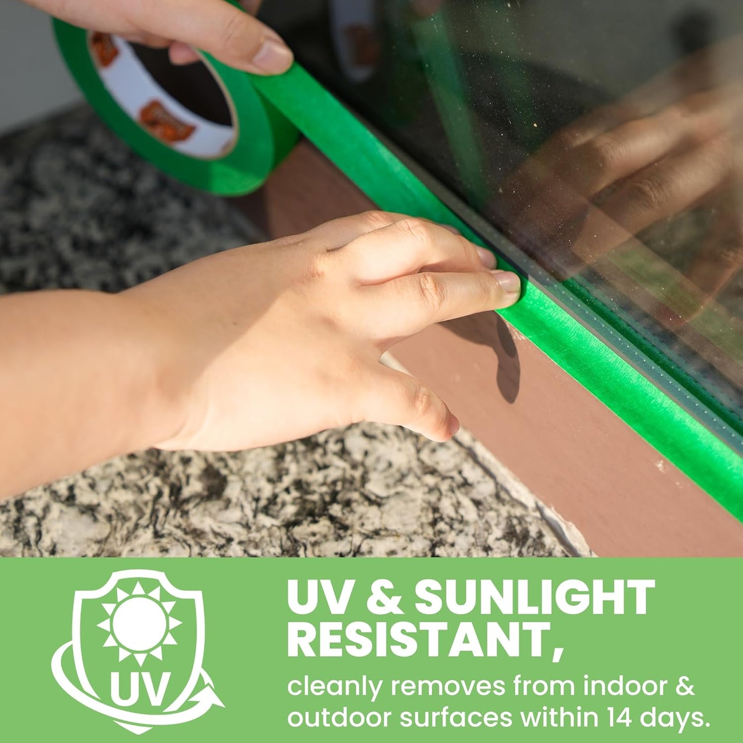 Green Painters Tape Multi-Surface Masking Tape 1.88 inch x 60 Yard, Indoor and Outdoor Painting Tape, Residue Free Easy Removal with Sharp Lines, Paint Tape for Walls, Auto, Home, 36Rolls