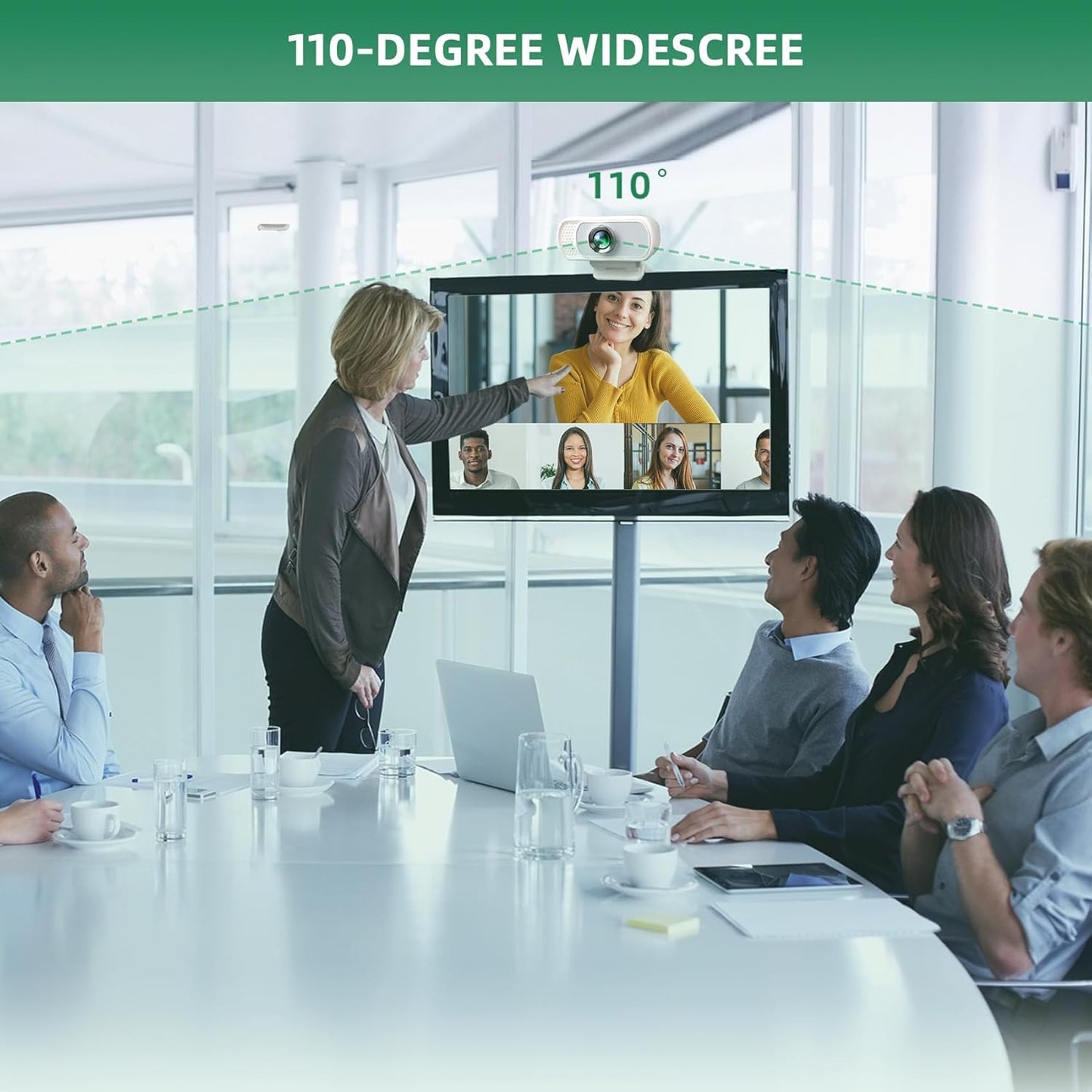 Full HD 1080P Webcam with Privacy Shutter and Tripod, Pro Streaming Web Camera with Microphone, Widescreen USB Computer Camera for Laptop Desktop