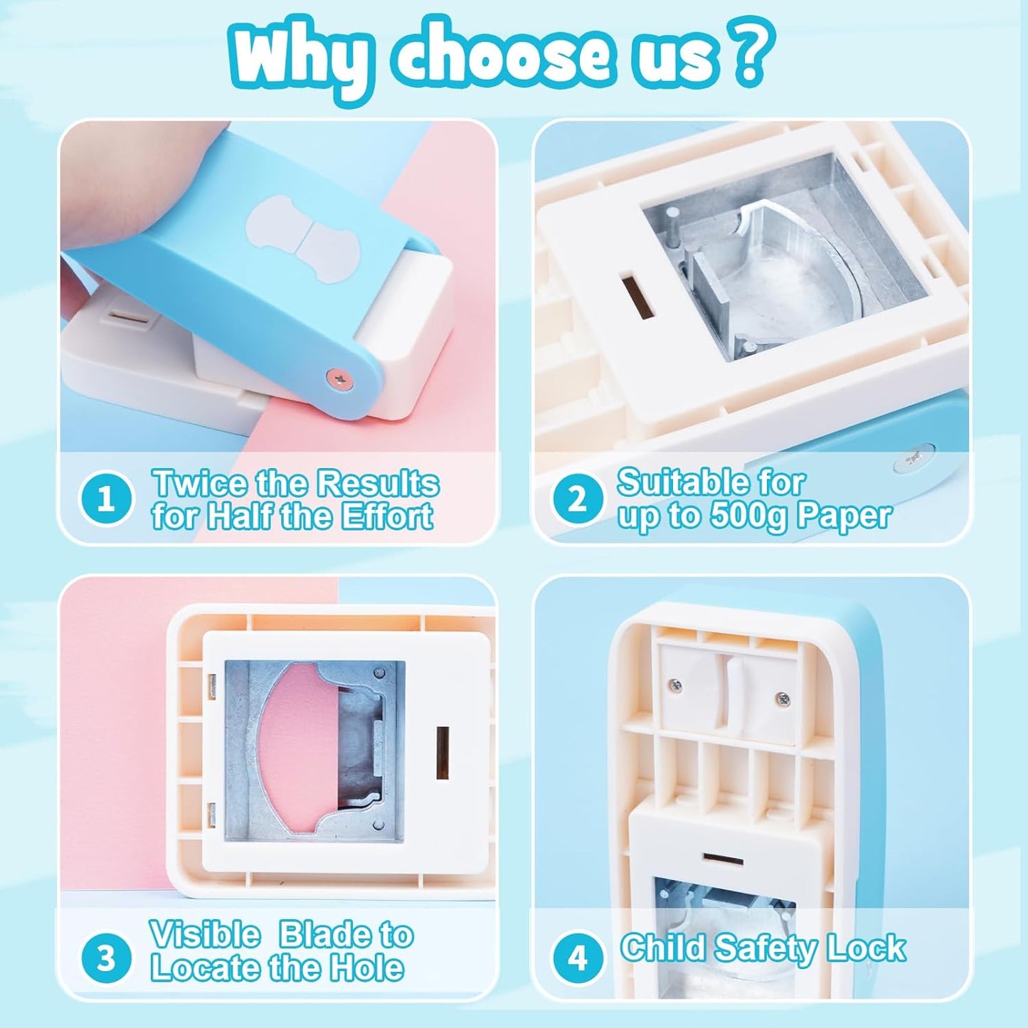 UCEC Whale Tail Tab Punch, Whale Tail Punch for Calendars, Planners, Albums, Ideal for Scrapbooking, Bullet Journals, Bible Tabs, Book Tabs, Planner Inserts, and More DIY Projects