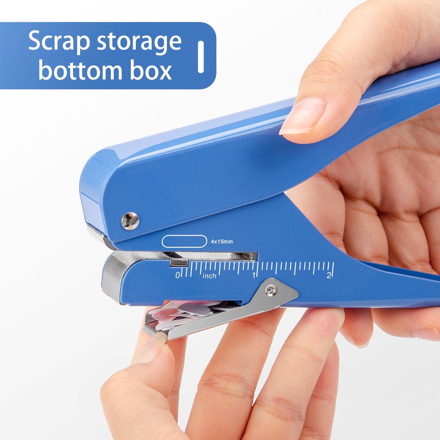 Handheld Badge Slot Hole Punch: Imlike Card Punch with Garbage Collector, Slot Puncher for PVC ID Card, Business Card, Name Tag and Luggage tag, 19/32" x 5/32" Hole, All Metal Construction