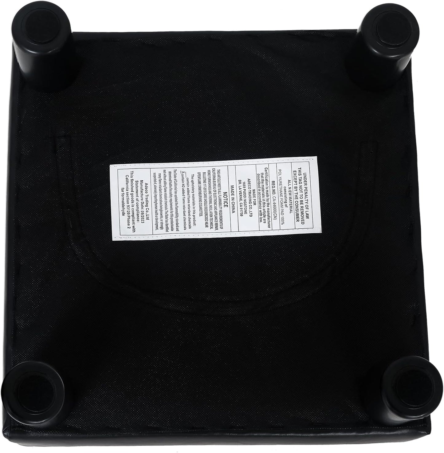 Joveco Small Footstool Ottoman, PU Leather Square Upholstered Footrest with Plastic Legs, Under Desk Foot Stools for Living Room Bedroom Office, Black